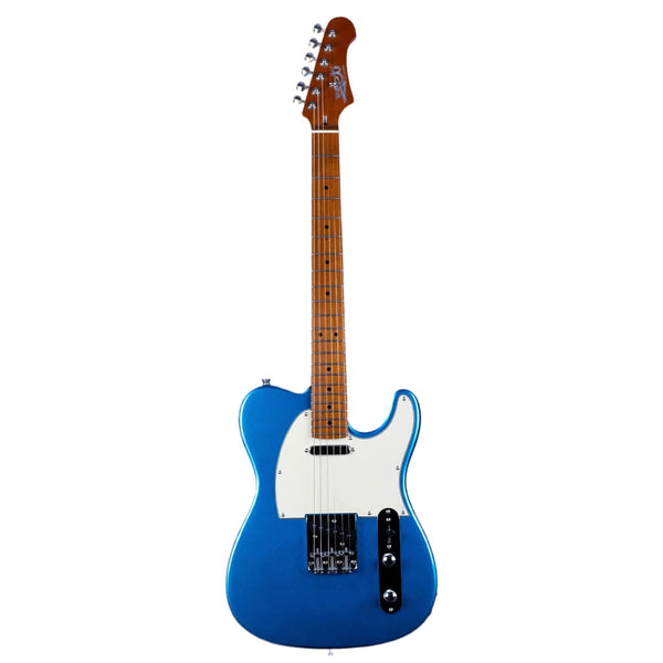 Jet JT-300 LPB Placid Blue Telecaster electric guitar with roasted maple neck and white pickguard.