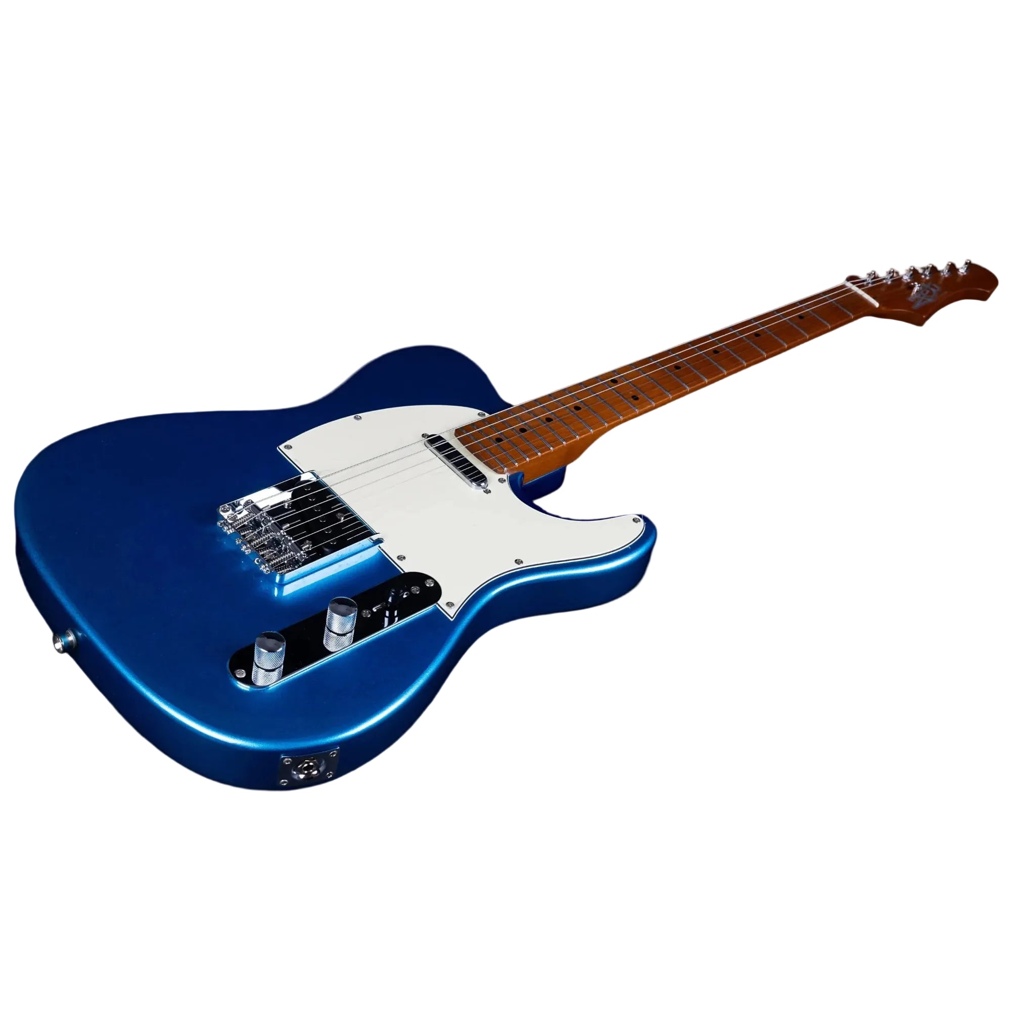 Jet JT-300 LPB Placid Blue Telecaster electric guitar with white pickguard and roasted maple neck.