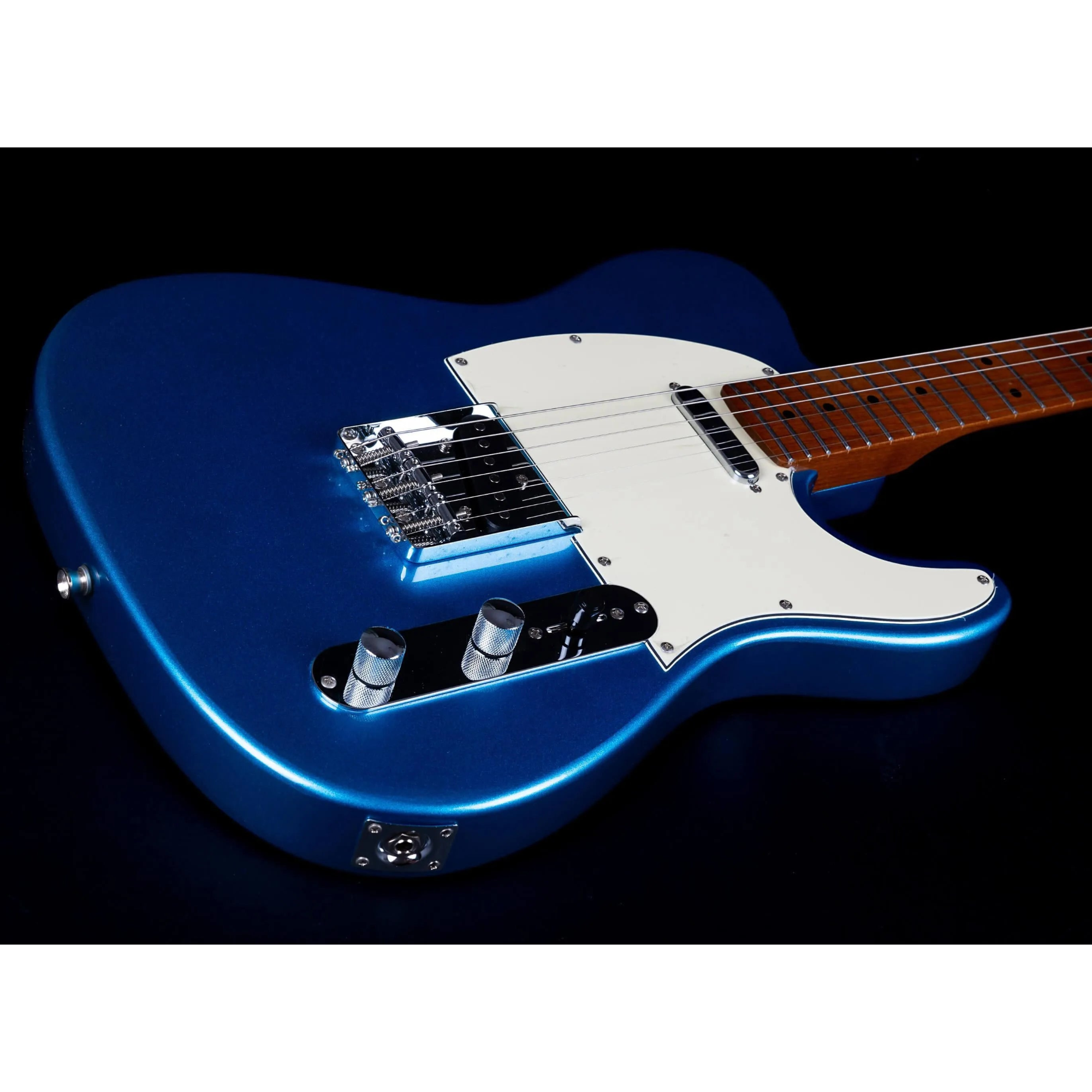 Jet JT-300 LPB Placid Blue Telecaster electric guitar with white pickguard and maple neck.