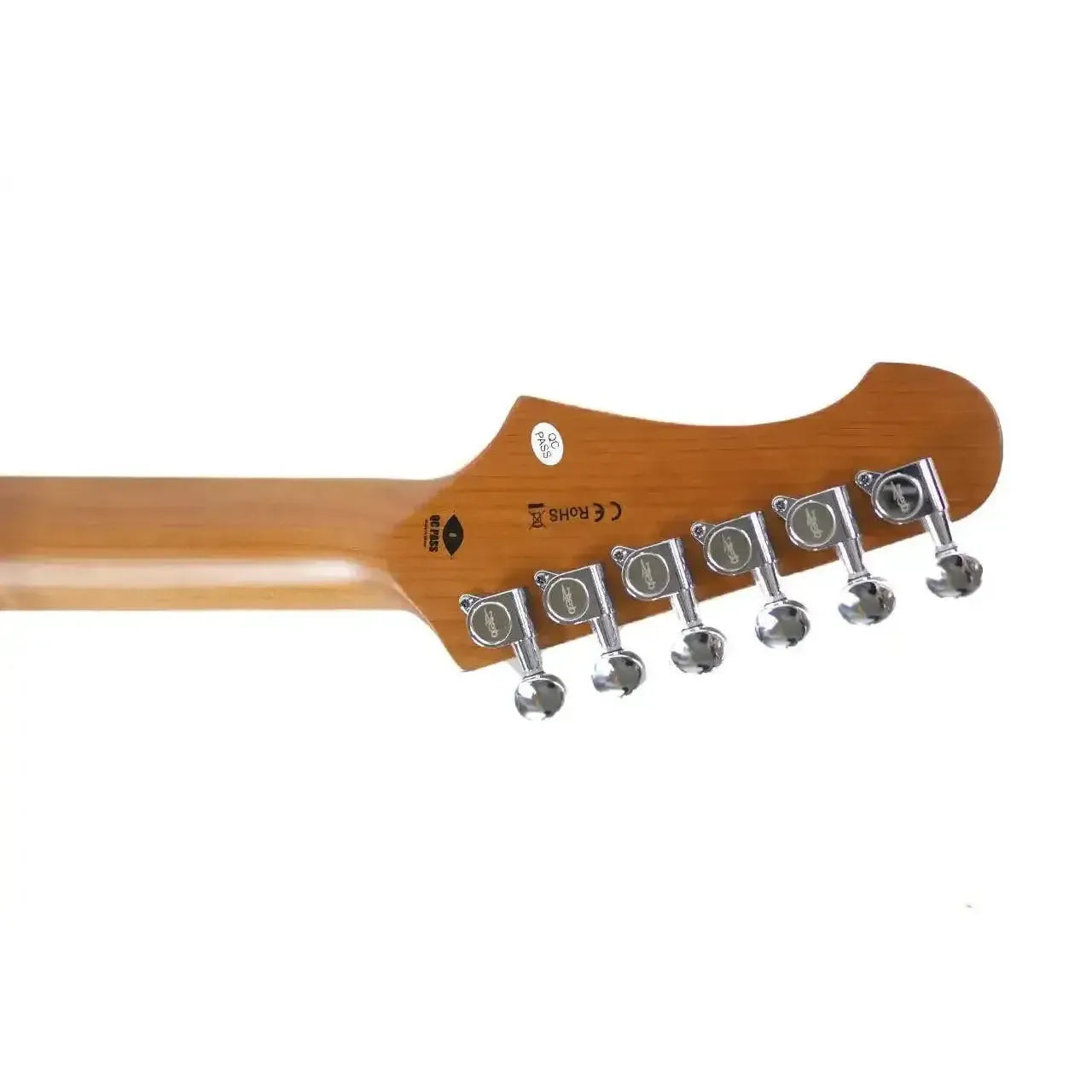 Jet JT-350 Telecaster electric guitar headstock and maple neck, showing six chrome tuners.