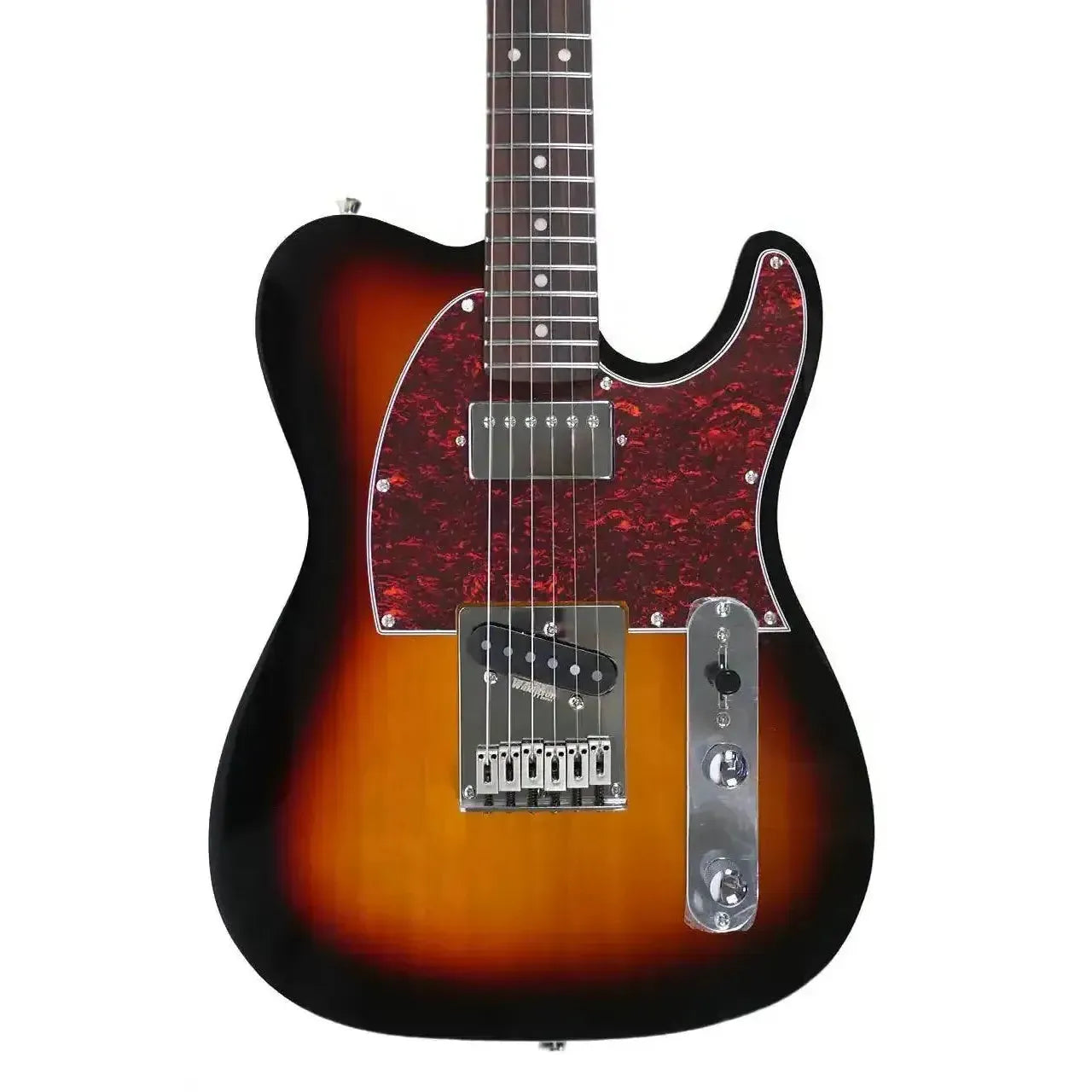 Jet JT-350 SB R Sunburst Telecaster electric guitar with a red tortoise pickguard.