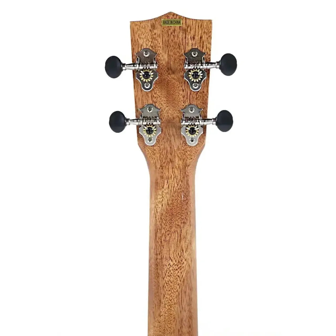 Kala 20th Anniversary Baritone Ukulele headstock and neck, showing black tuners and natural wood grain.