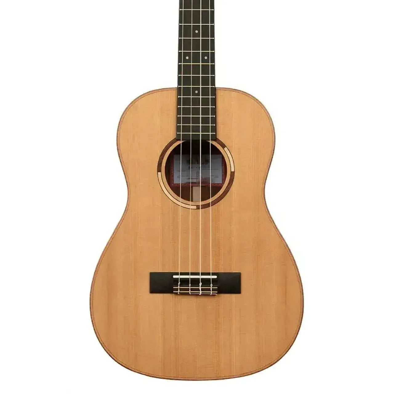 Kala ASCP-B baritone ukulele with solid cedar top, dark fretboard, and black bridge.