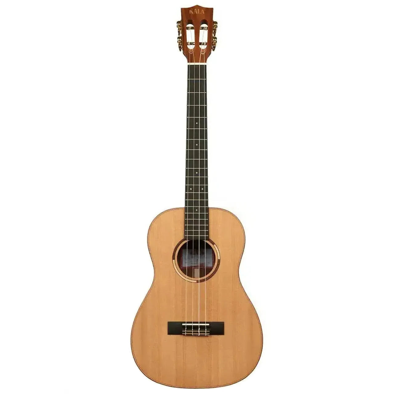 Kala ASCP-B baritone ukulele with solid cedar top, pau ferro back/sides, and slotted headstock.
