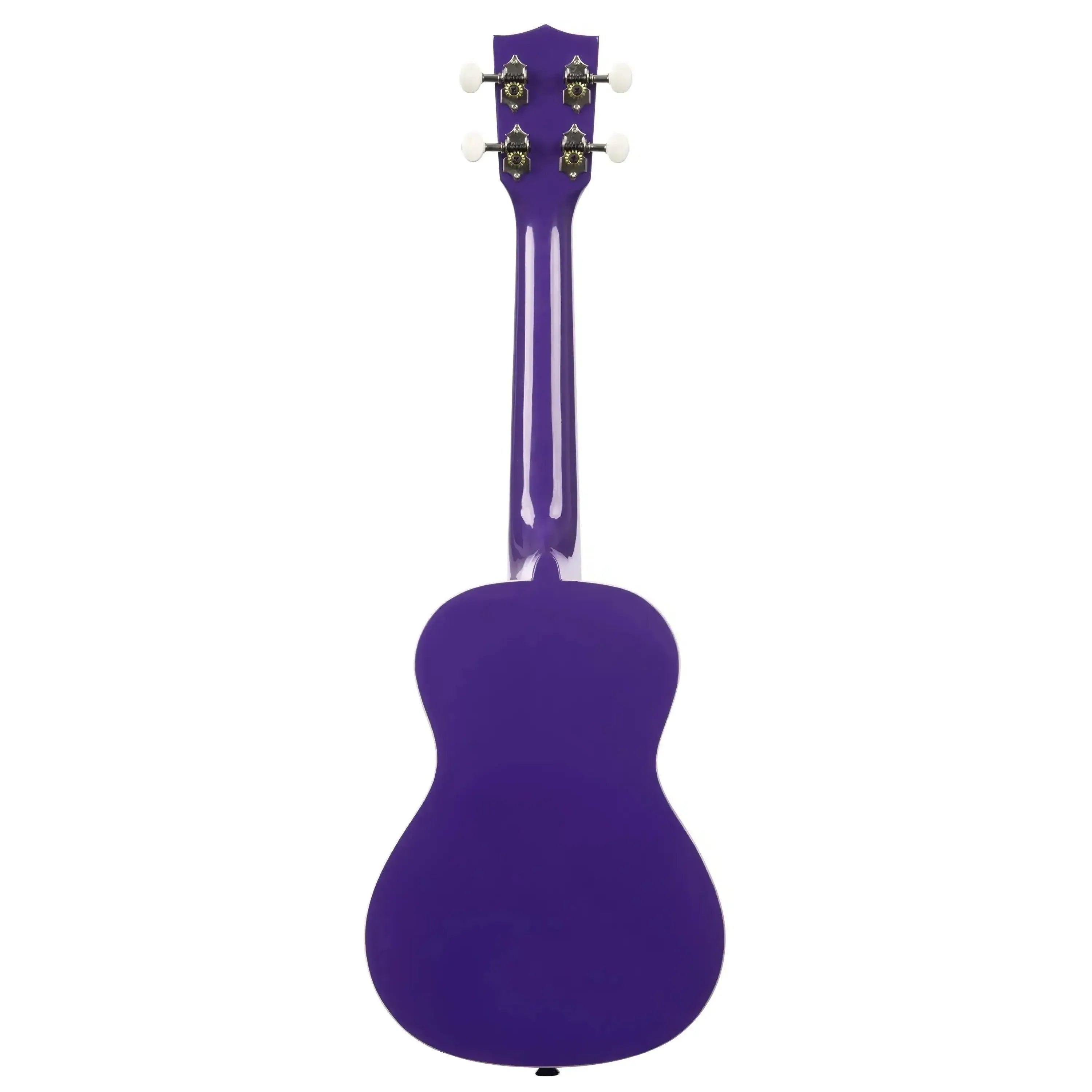 Kala CANDY-BER Blackberry Concert Ukulele, back view, with a vibrant purple high-gloss finish.