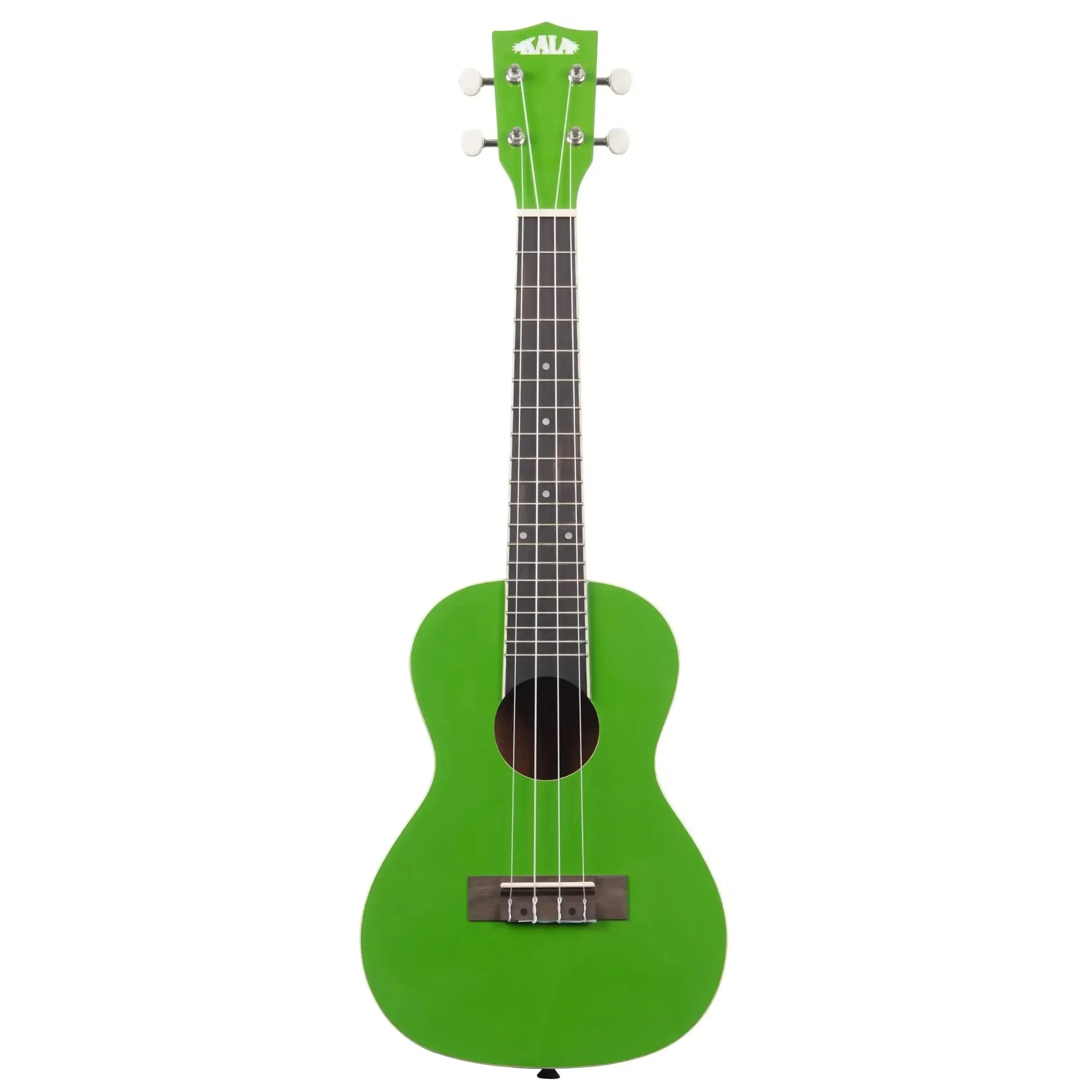 Kala CANDY-KEY Key Lime Concert Ukulele with high-gloss finish, mahogany neck, and rosewood fingerboard.