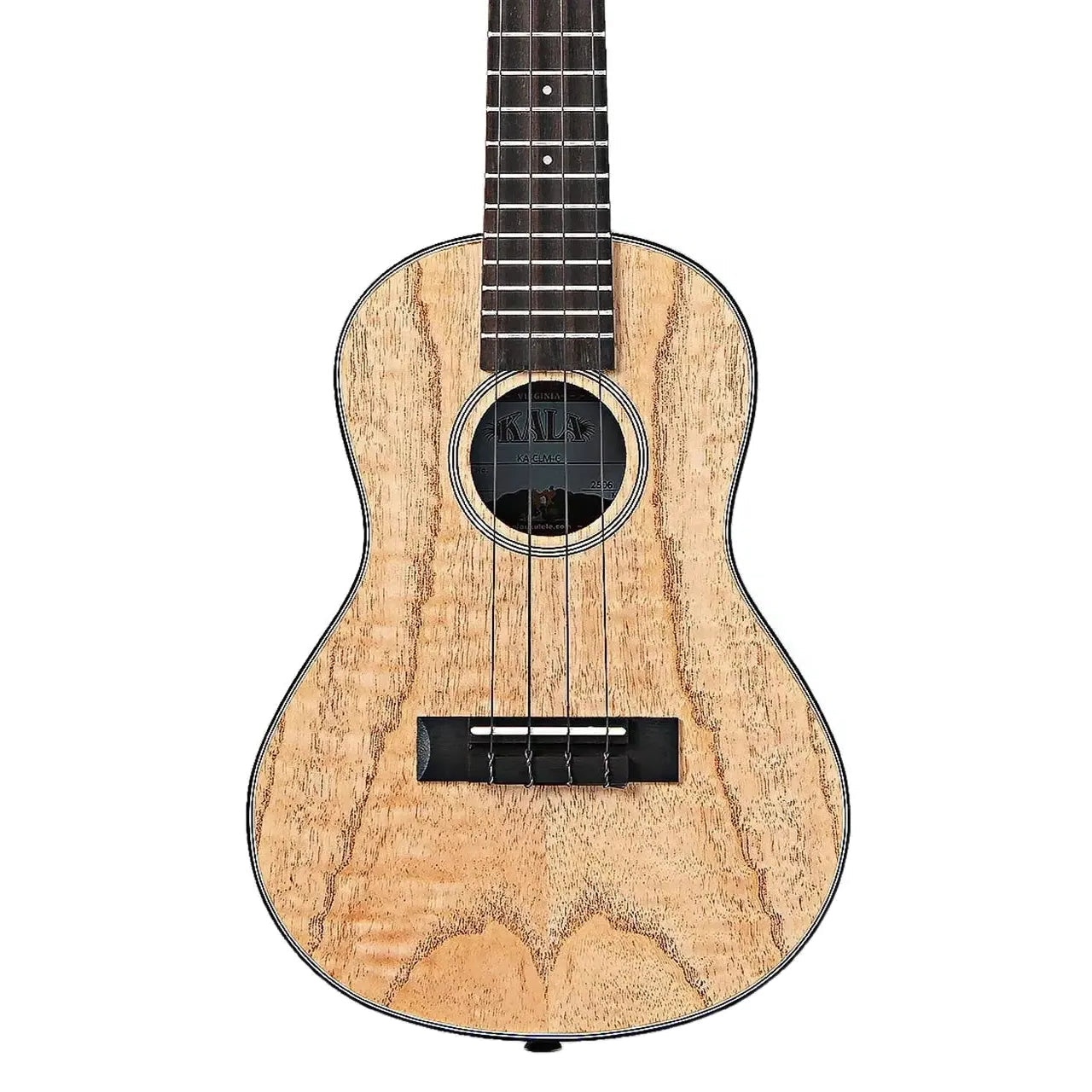 Kala CLM-C Cape Lilac Mahogany Concert Ukulele with light wood grain, black binding, and rosette.