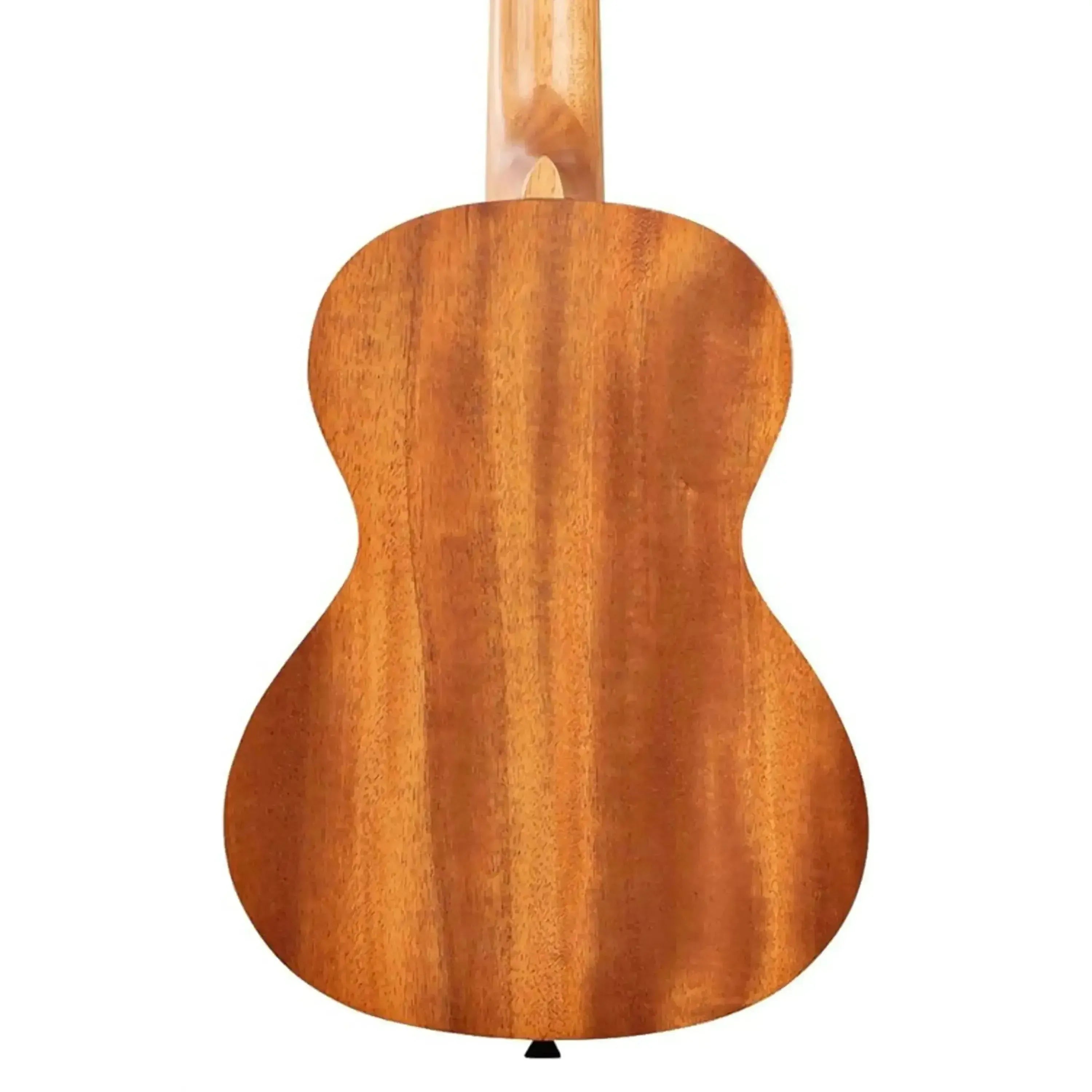 Back of a Kala Courage Mahogany Tenor Ukulele with rich, warm wood grain.