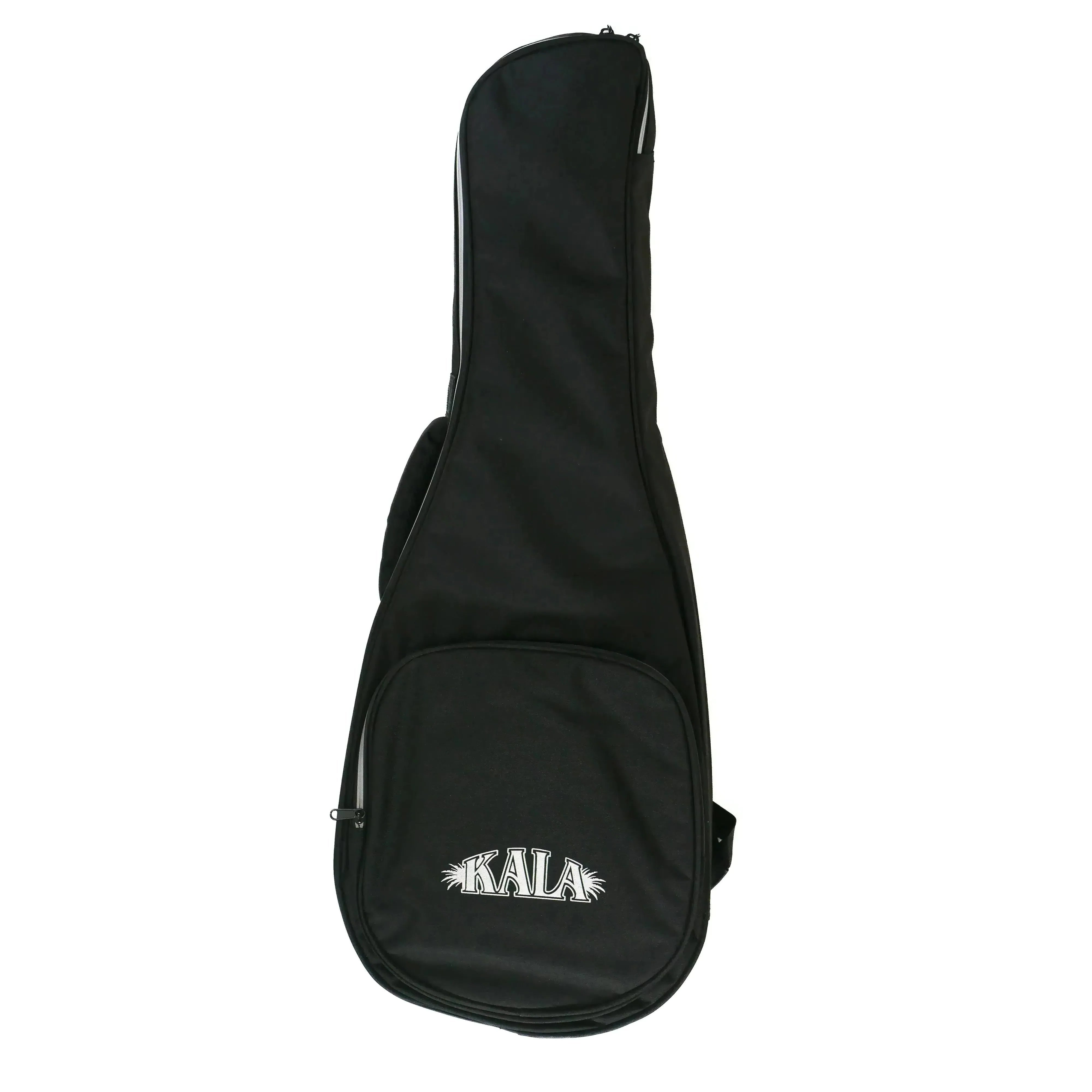 Black Kala gig bag for baritone ukulele with white logo and zipper accents.