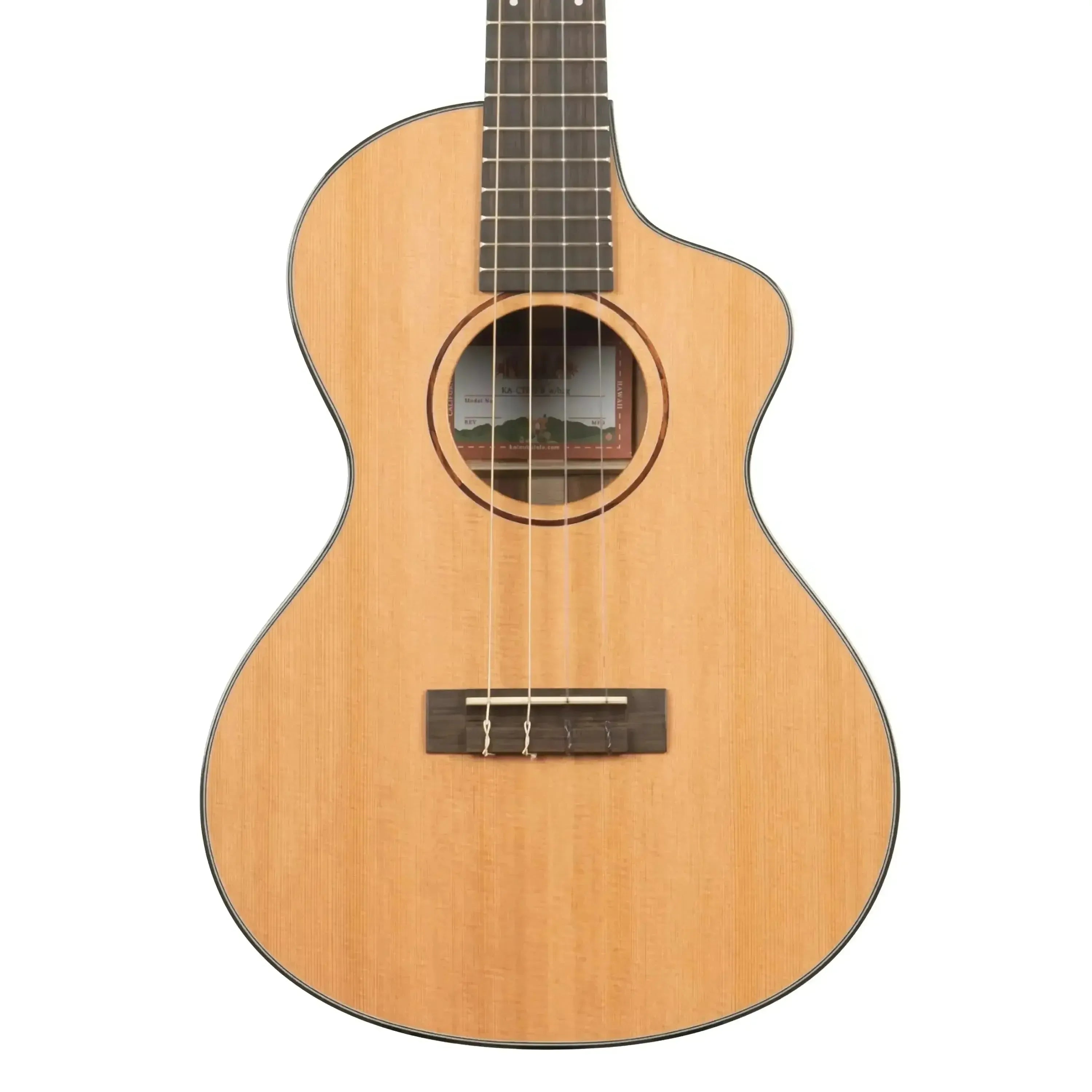 Kala CTRG-B Solid Trembesi Metropolitan Baritone Ukulele with light wood finish and cutaway.