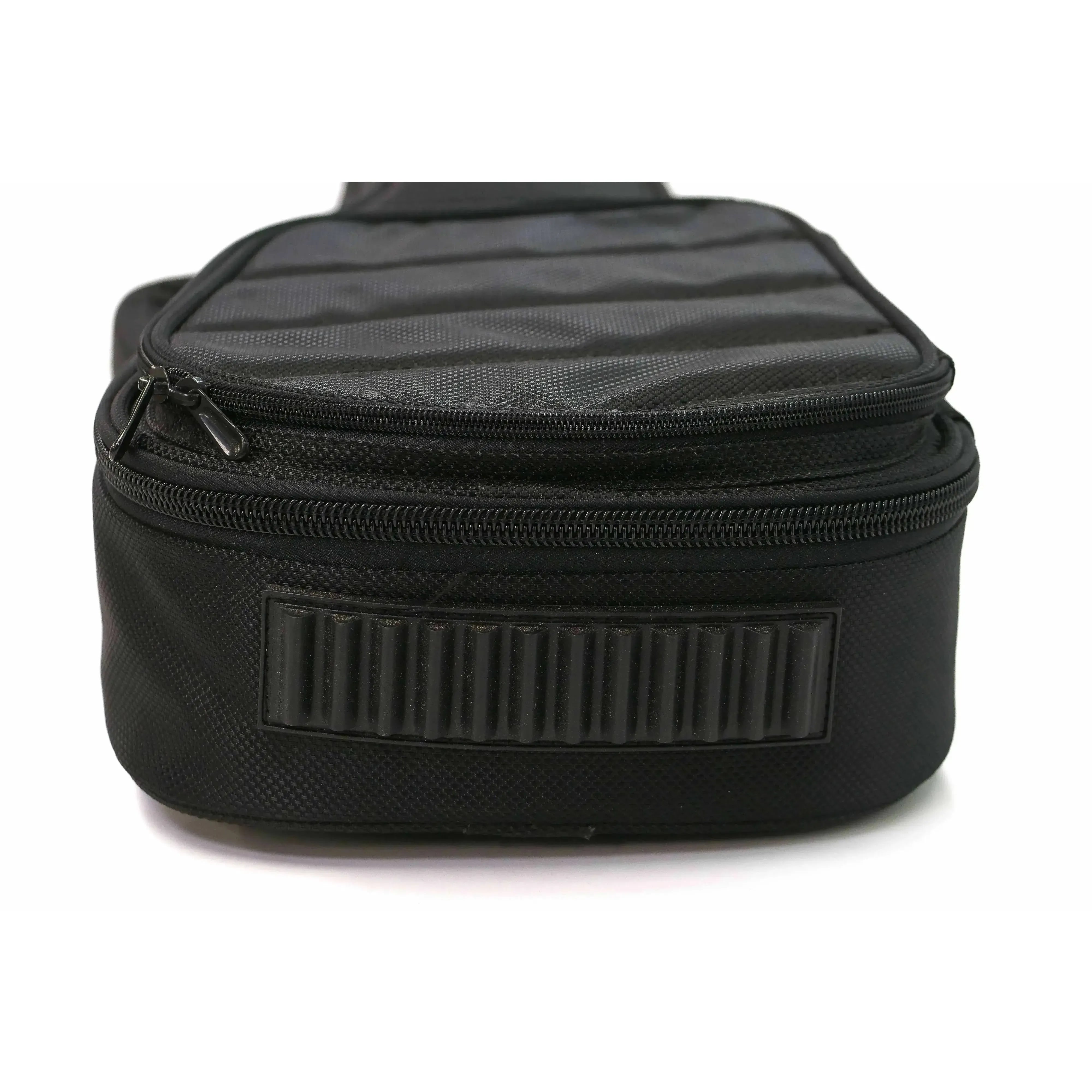 Kala Elite USA Transit Series black padded baritone ukulele gig bag with front accessory pocket.