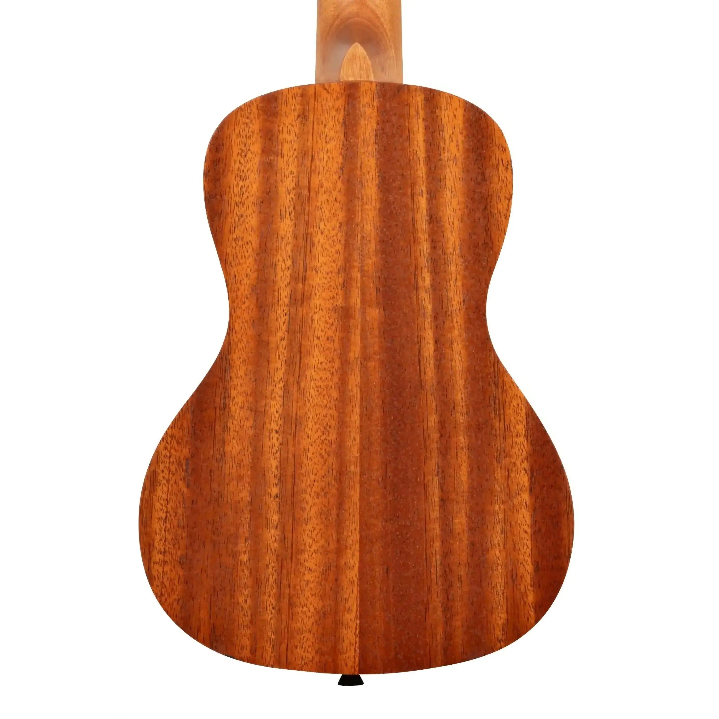 Back of a Kala Hibiscus Mahogany Concert Ukulele, showing its warm brown wood grain.