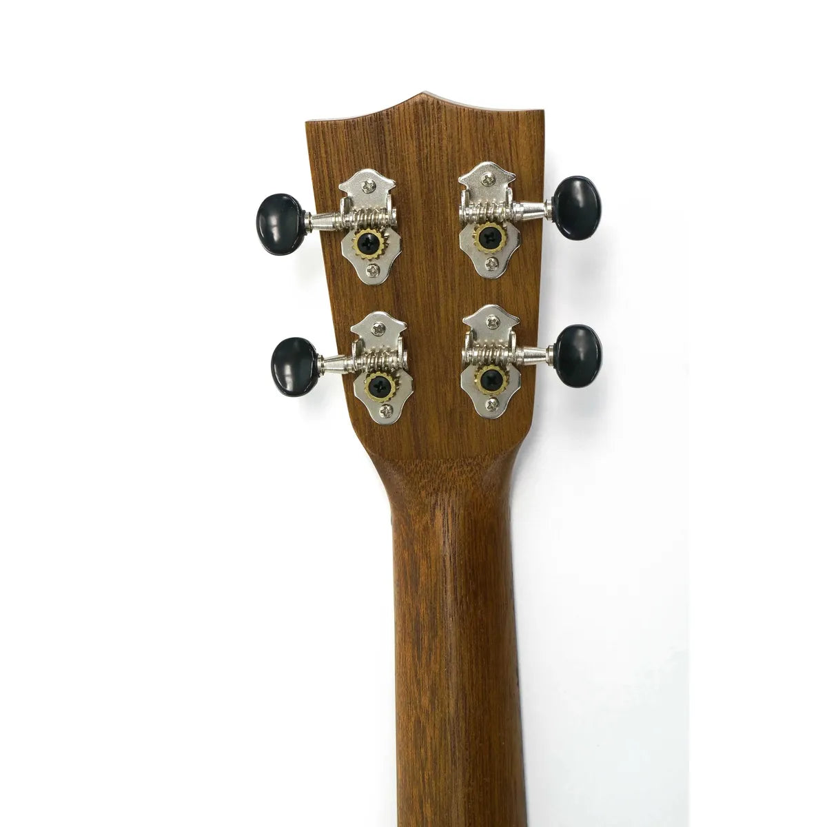 Kala JT-SLNG Longneck Soprano Ukulele headstock and neck, showing dark wood grain and four black tuning pegs.