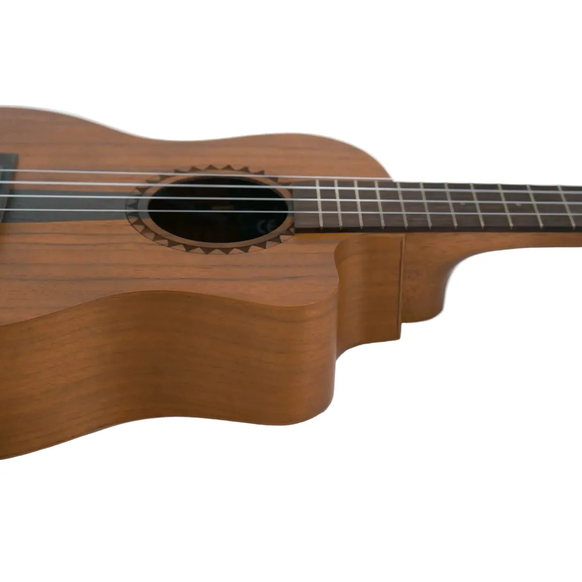 Kala JT-T-CE Tenor Ukulele with cutaway body, natural wood finish, and decorative soundhole.