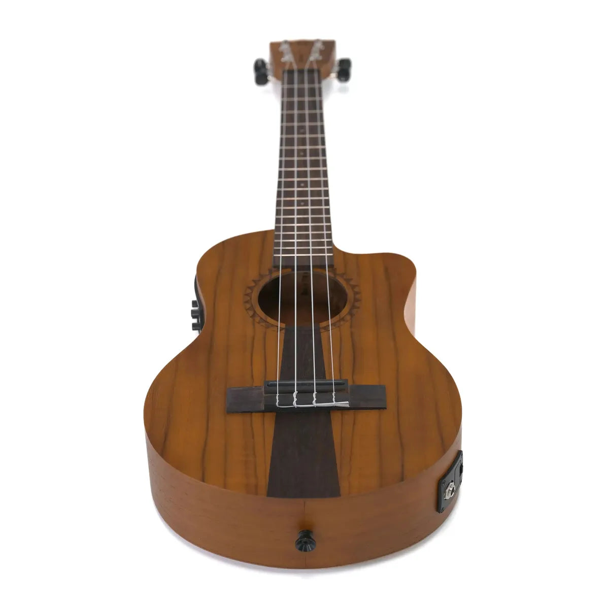 Kala JT-T-CE Tenor Ukulele with cutaway body, built-in EQ, pickup, and tuner, on white background.