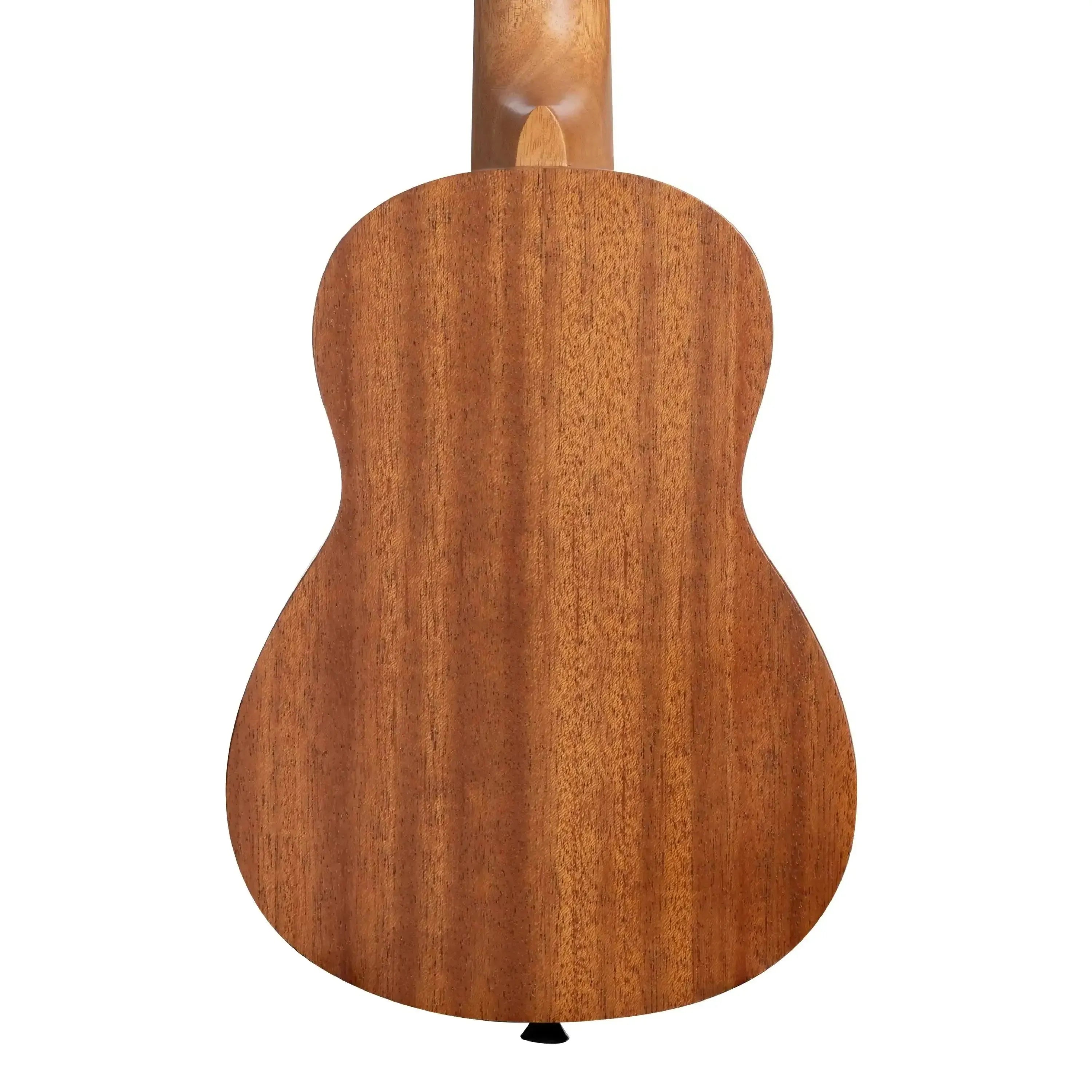 Back of a Kala KA-15S-S soprano ukulele, showing its rich satin mahogany wood grain.