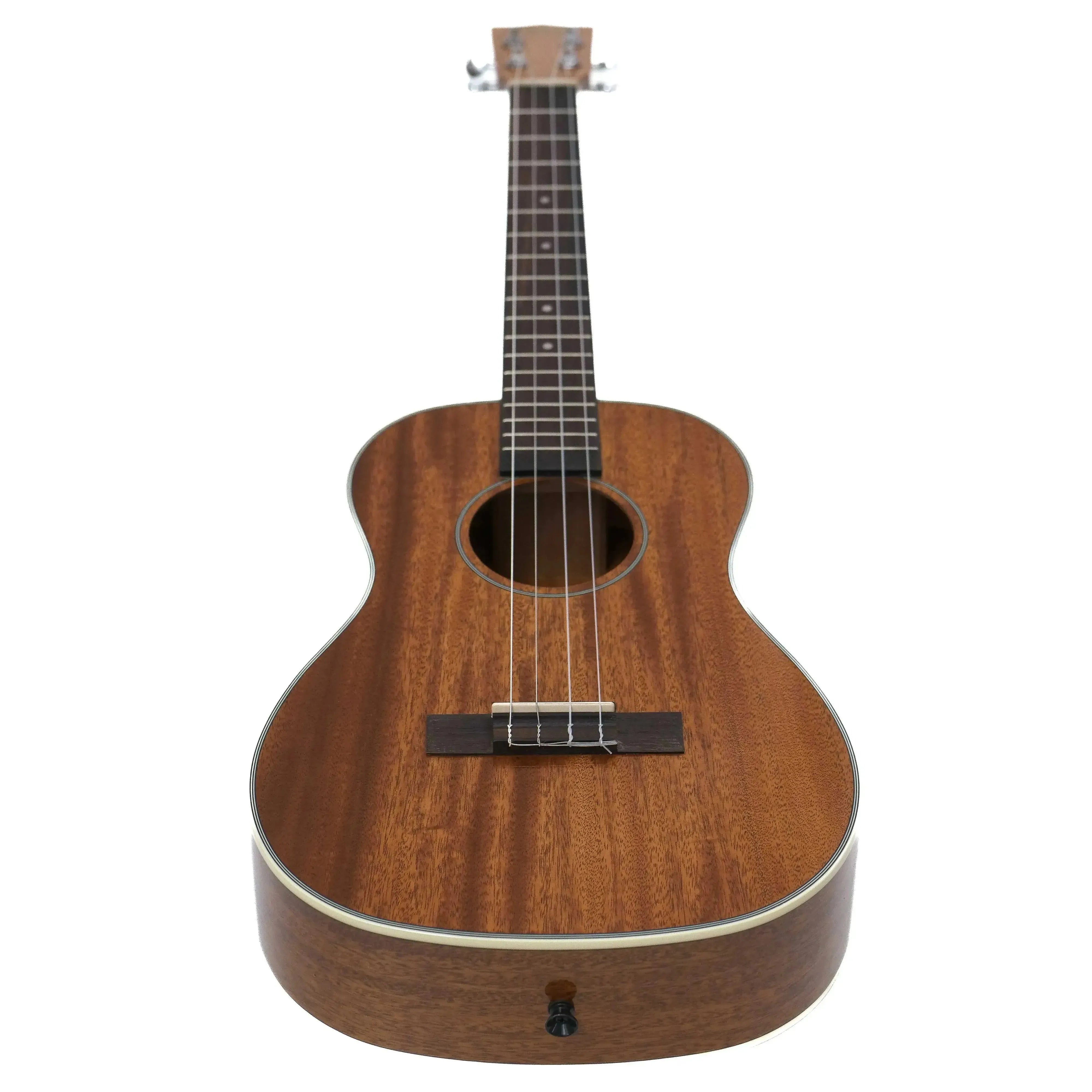 Kala Gloss Mahogany Baritone Ukulele with cream binding, rosewood fingerboard, and black strap button.