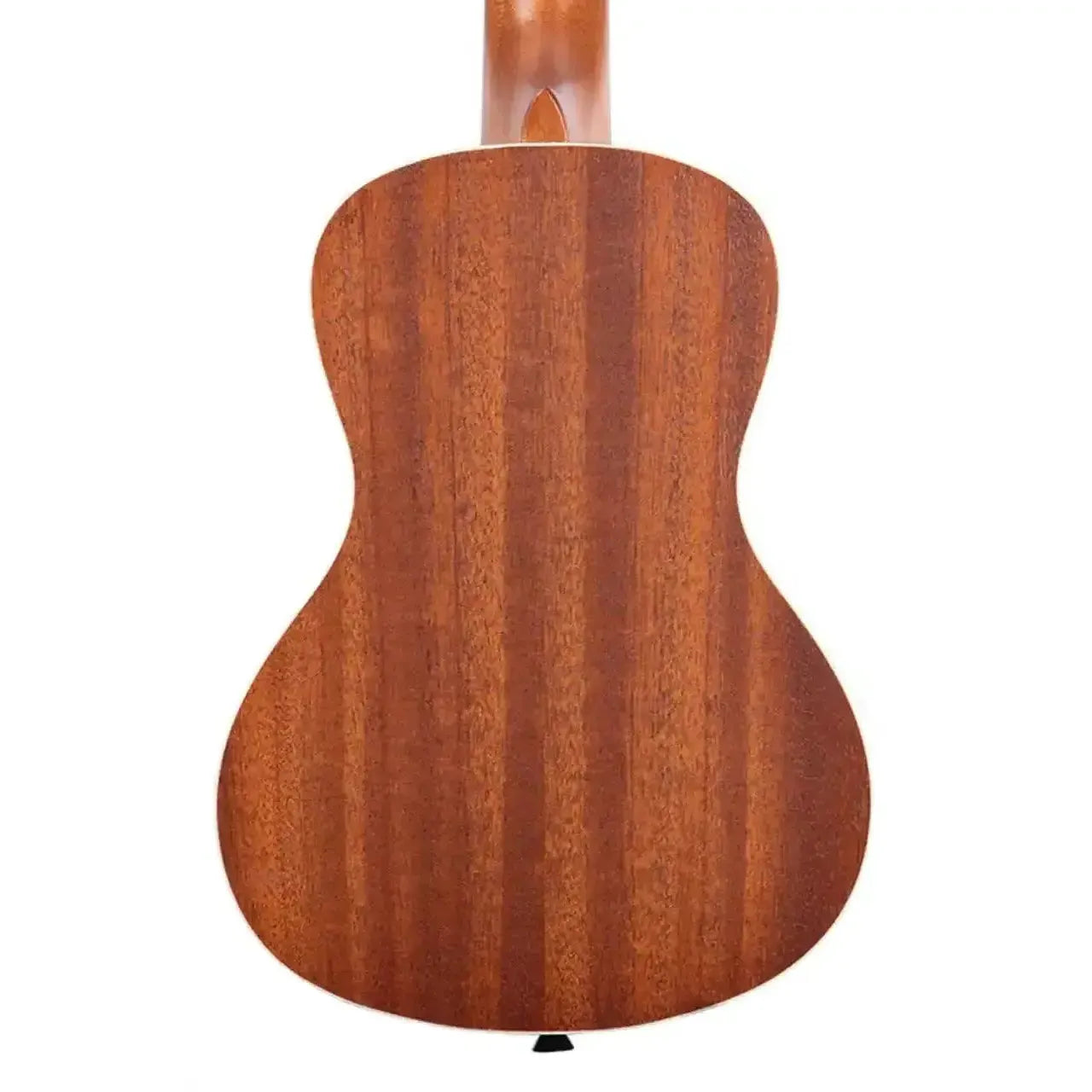 Back of a Kala KA-C Concert Ukulele, showing its satin mahogany wood grain.