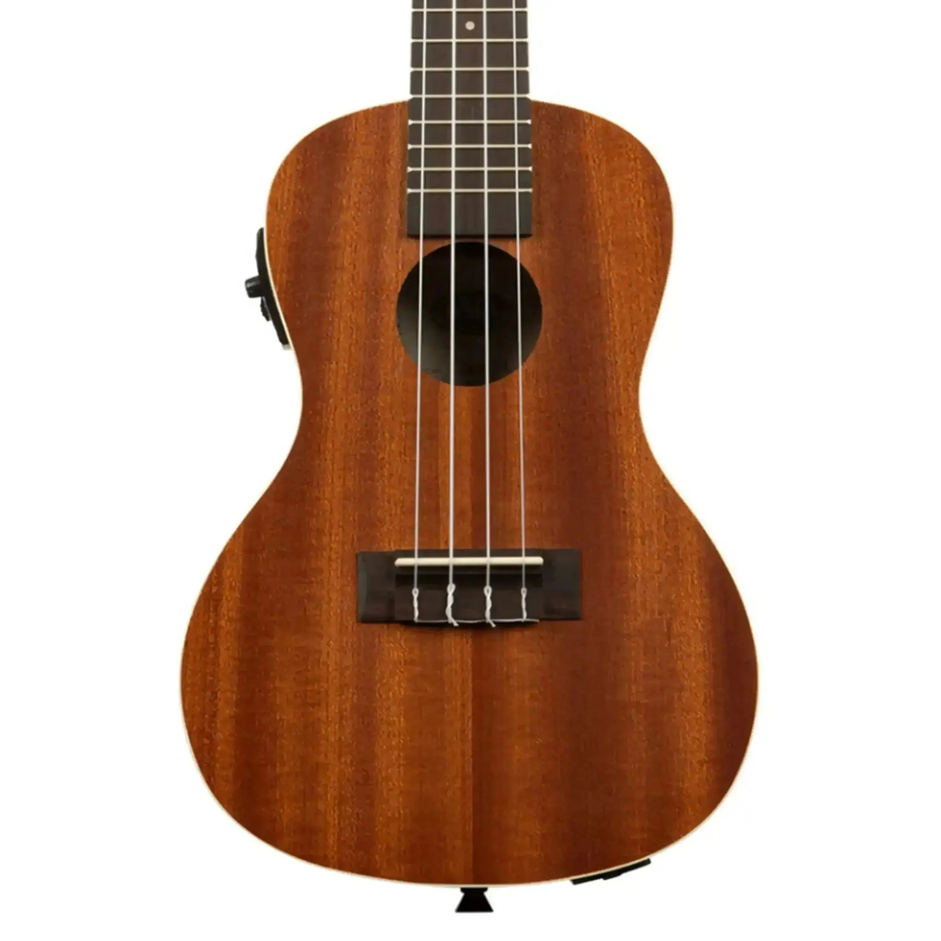 Kala KA-CE Concert Ukulele with satin mahogany body, cream binding, and EQ controls.