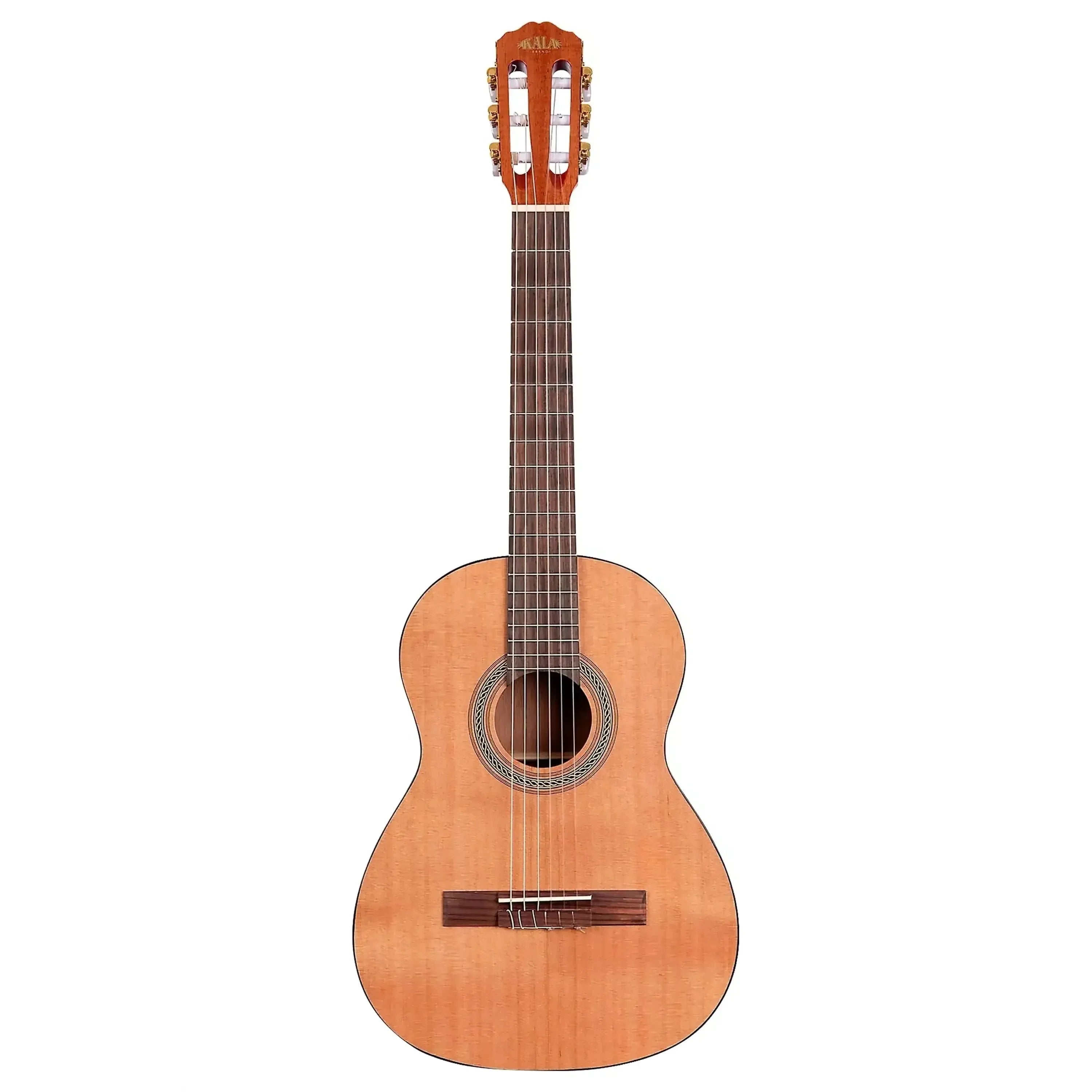 Kala 3/4 size classical guitar with cedar top, mahogany back, rosewood fingerboard, and gloss finish.