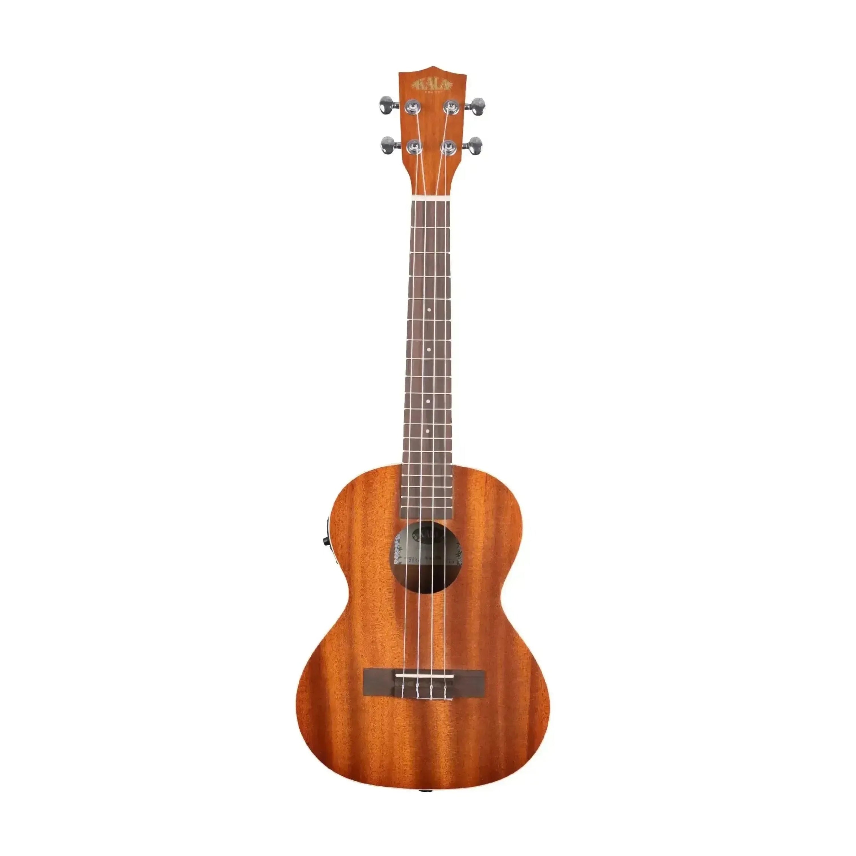 Kala KA-TE Tenor Ukulele with EQ, satin mahogany finish, cream binding, and walnut fingerboard.