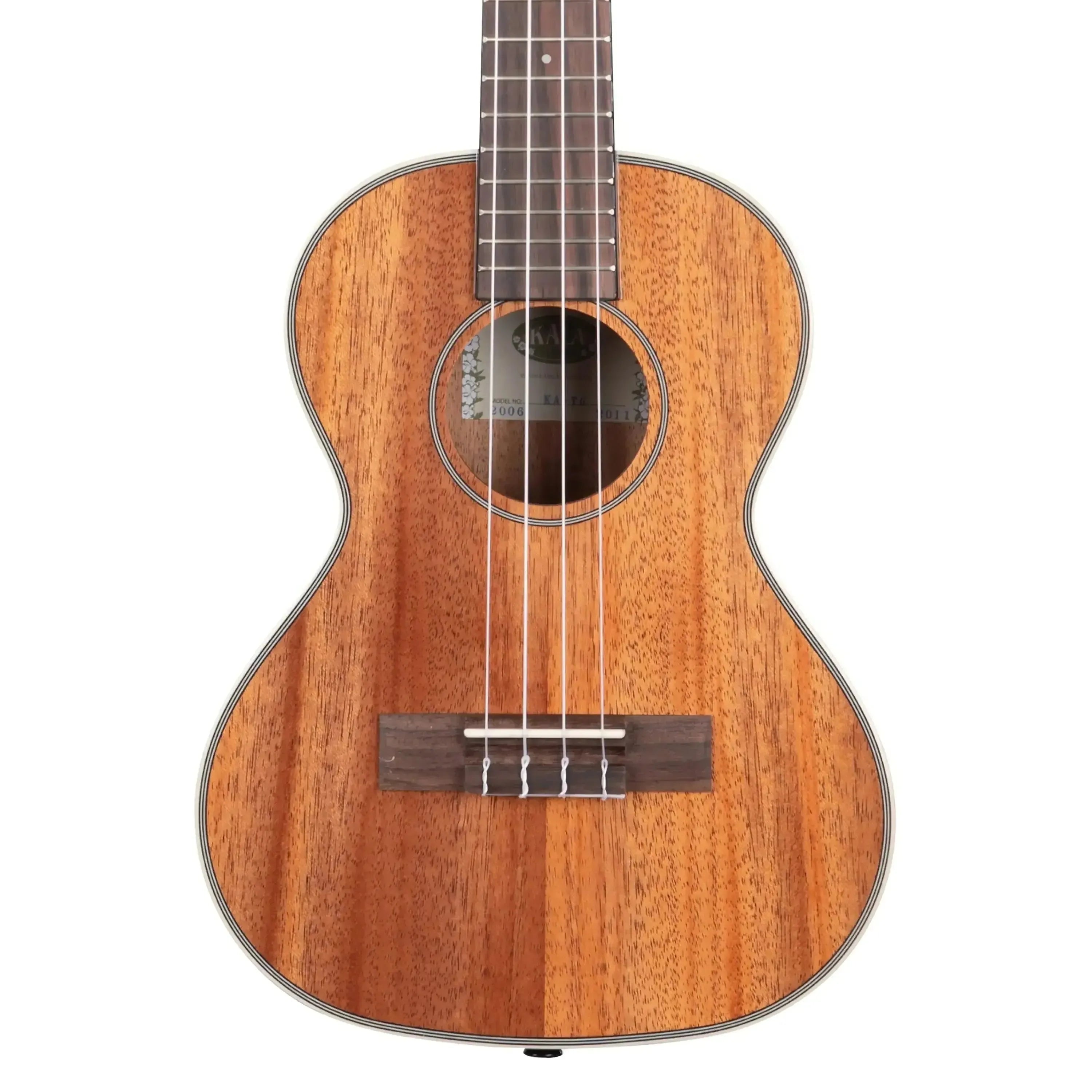 Kala KA-TG Tenor Ukulele with gloss mahogany finish, cream binding, walnut fingerboard, and Aquila strings.