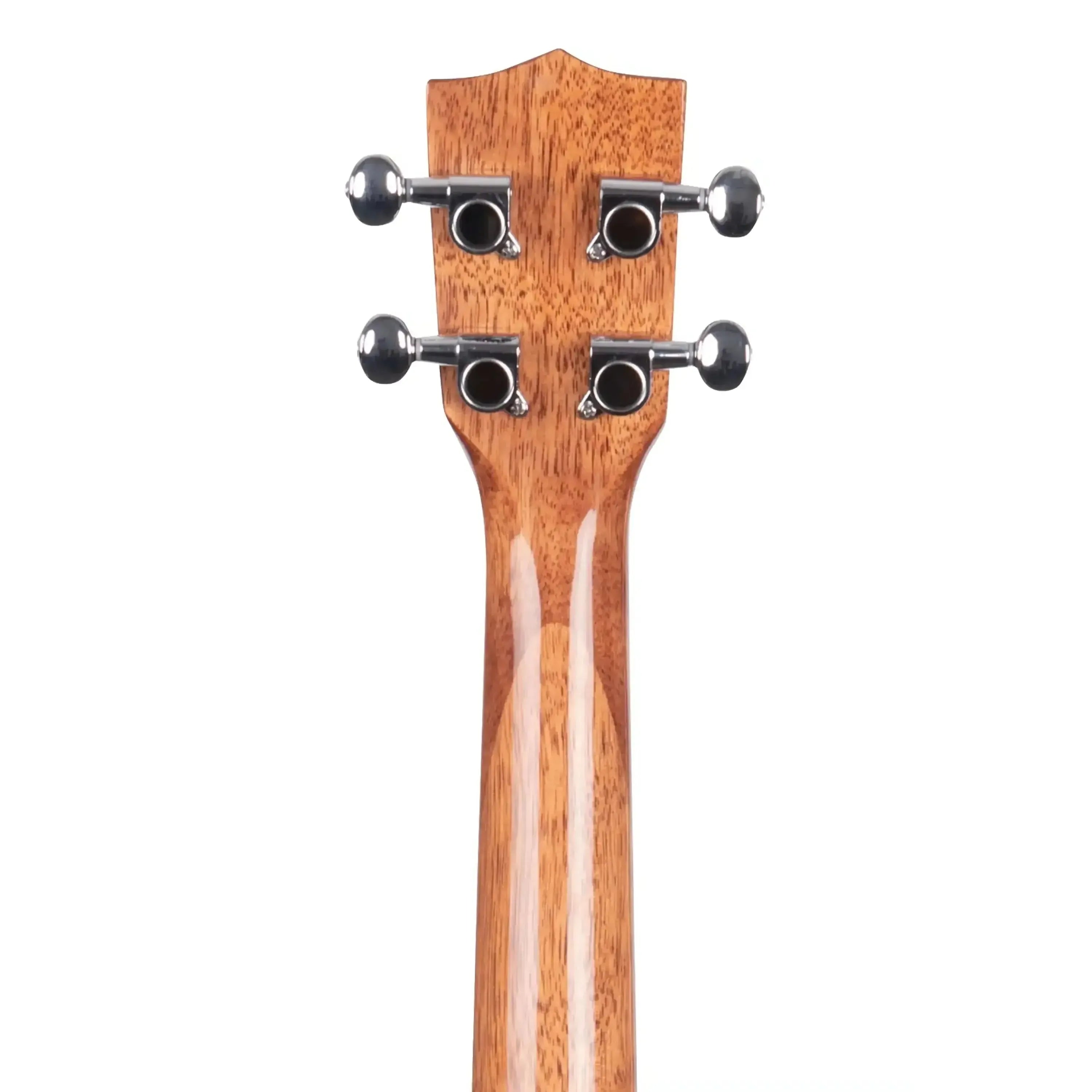 Back of Kala KA-TG Tenor Ukulele headstock and mahogany neck with gloss finish and chrome tuners.