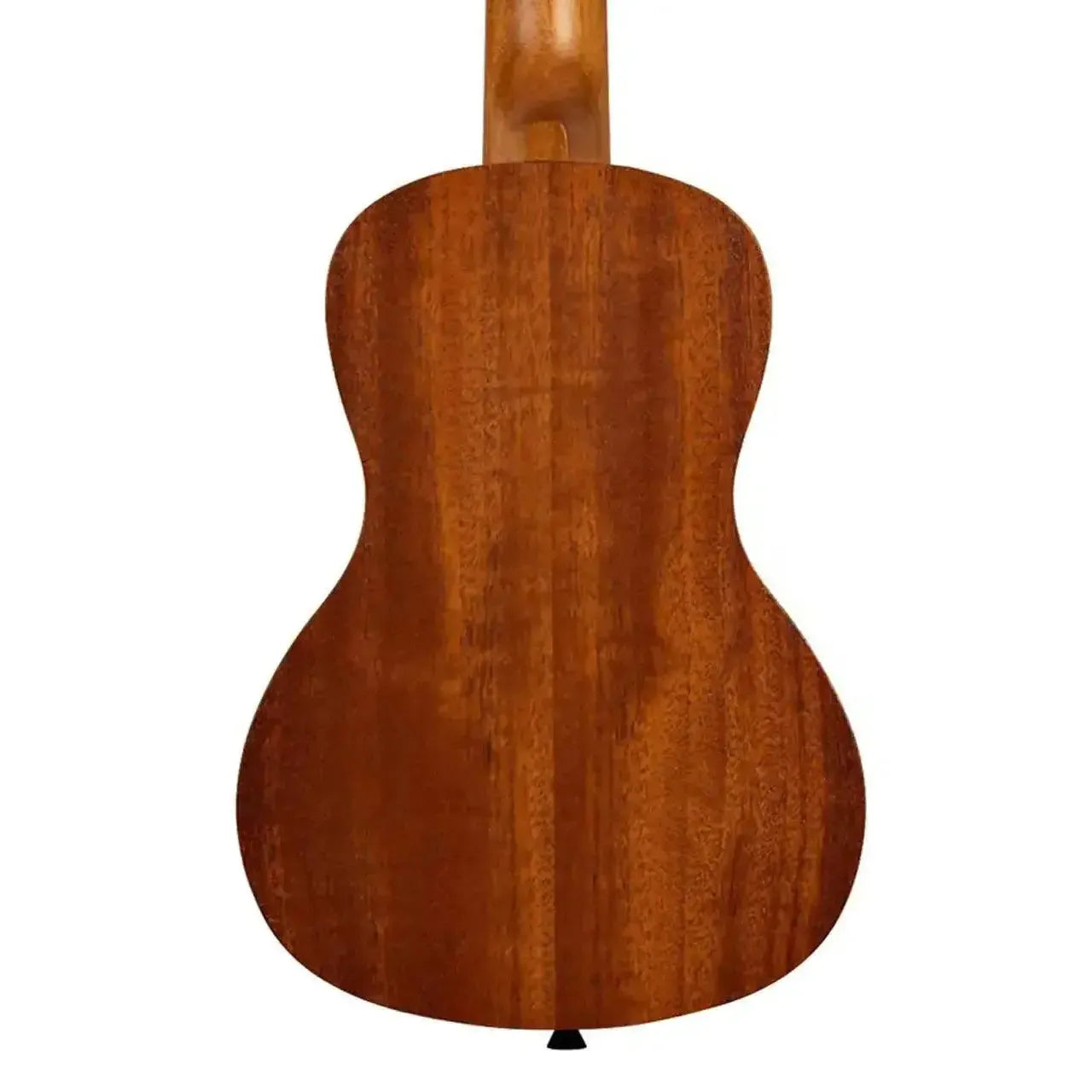 Kala Makala MK-C/PACK concert ukulele, back view, rich mahogany wood grain, satin finish.