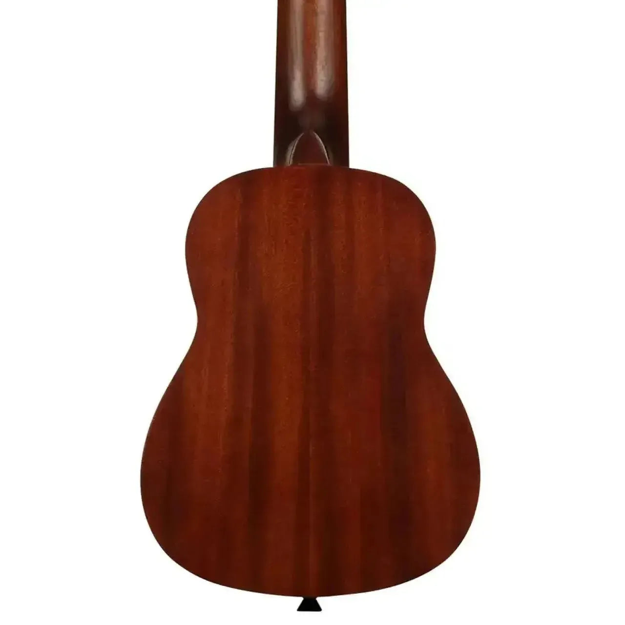 Back of a Kala Makala MK-S mahogany soprano ukulele with a satin finish.