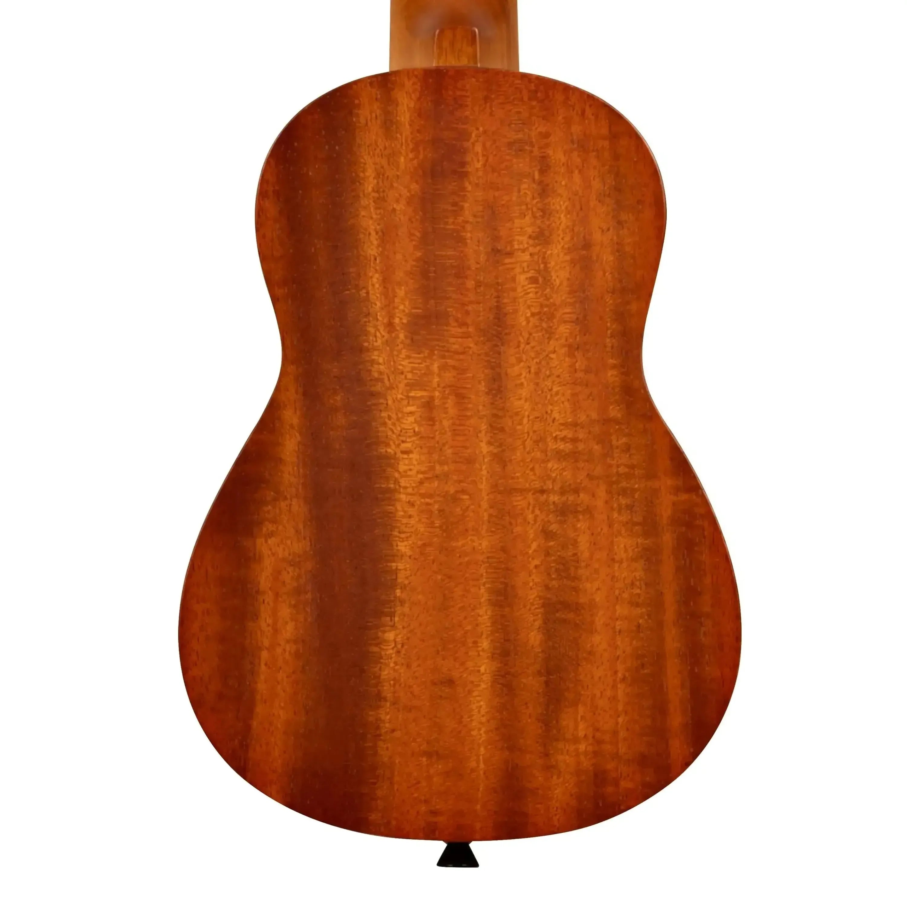 Kala Makala MK-S/PACK mahogany soprano ukulele back with rich wood grain and satin finish.