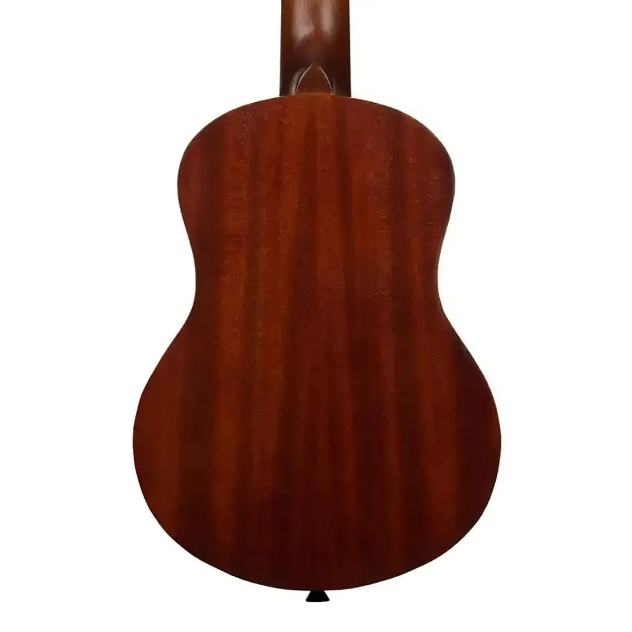 Kala Makala MK-T Tenor Ukulele, back view, showing warm mahogany laminate with satin finish.