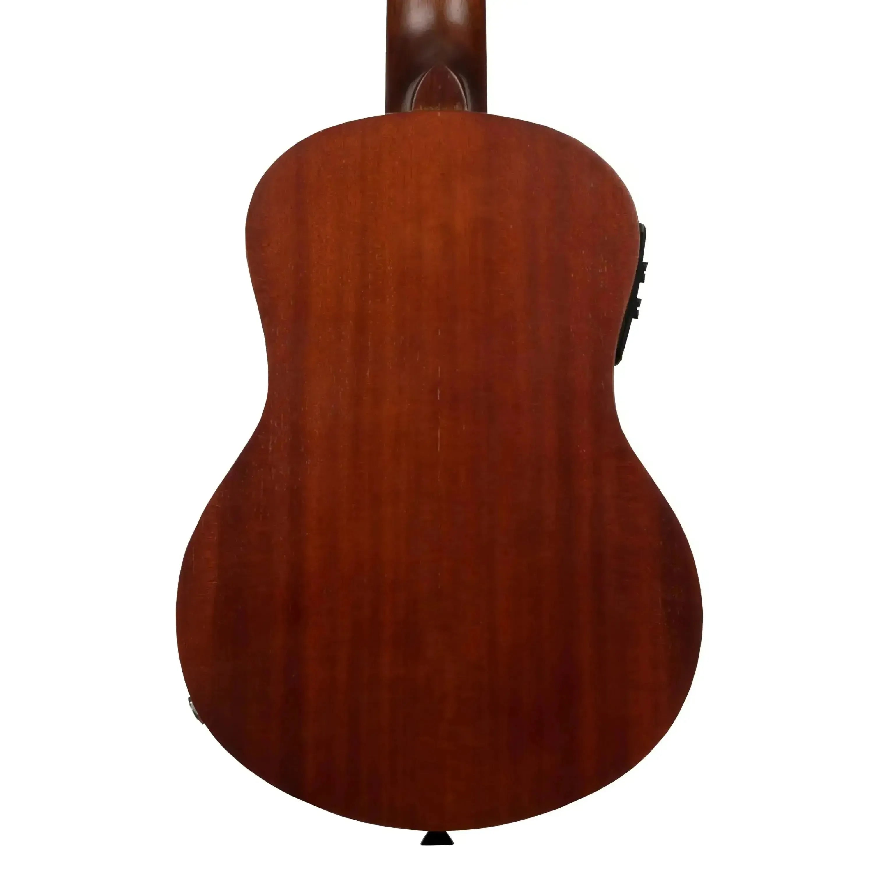 Back of a Kala Makala MK-TE Tenor Ukulele, showing its mahogany wood grain and satin finish.