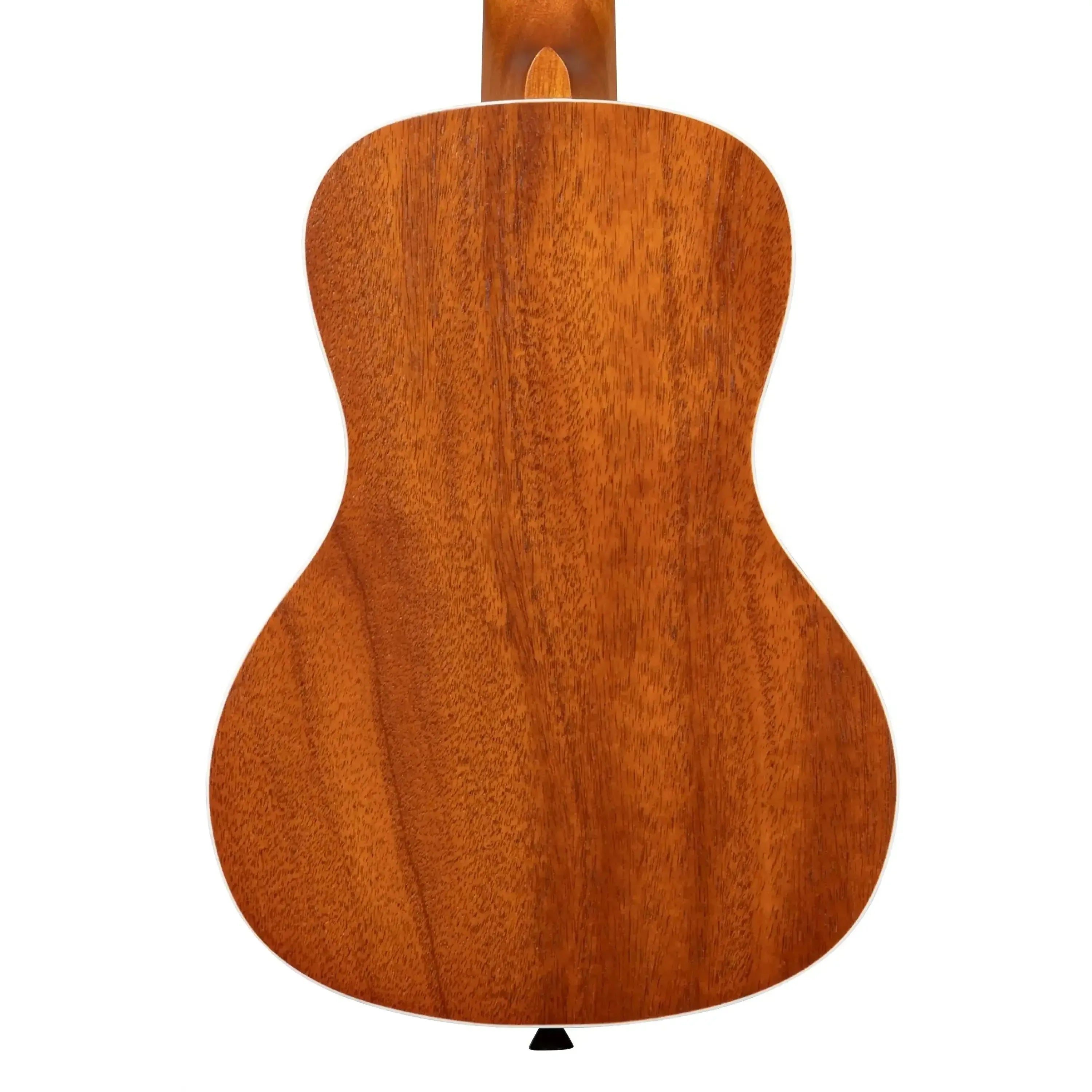 Back of a Kala Mandy Harvey Signature Concert Ukulele, showing its mahogany wood grain and white binding.