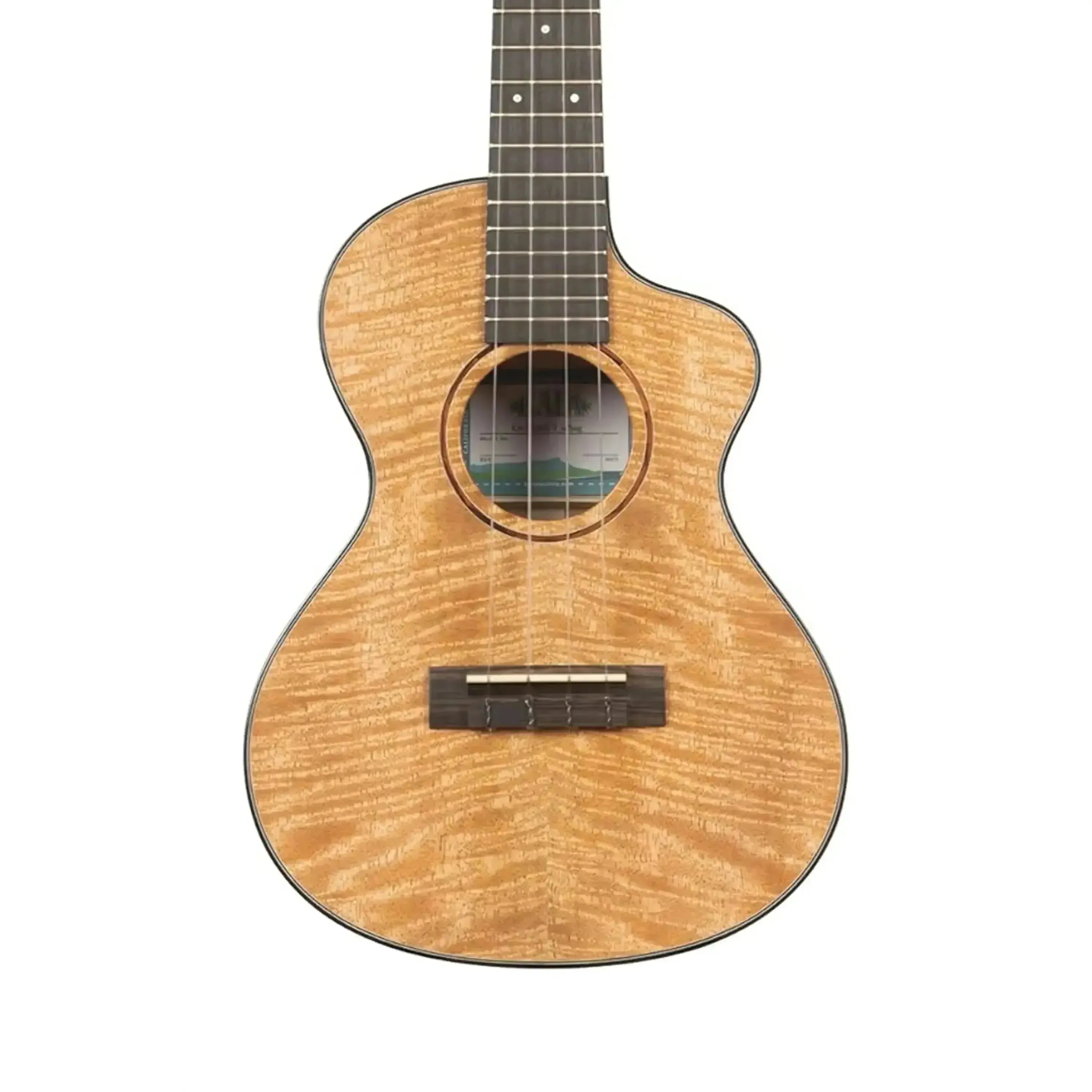 Kala MNGG-T Solid Curly Mango Metropolitan Tenor Ukulele with gloss finish and rosewood rosette.