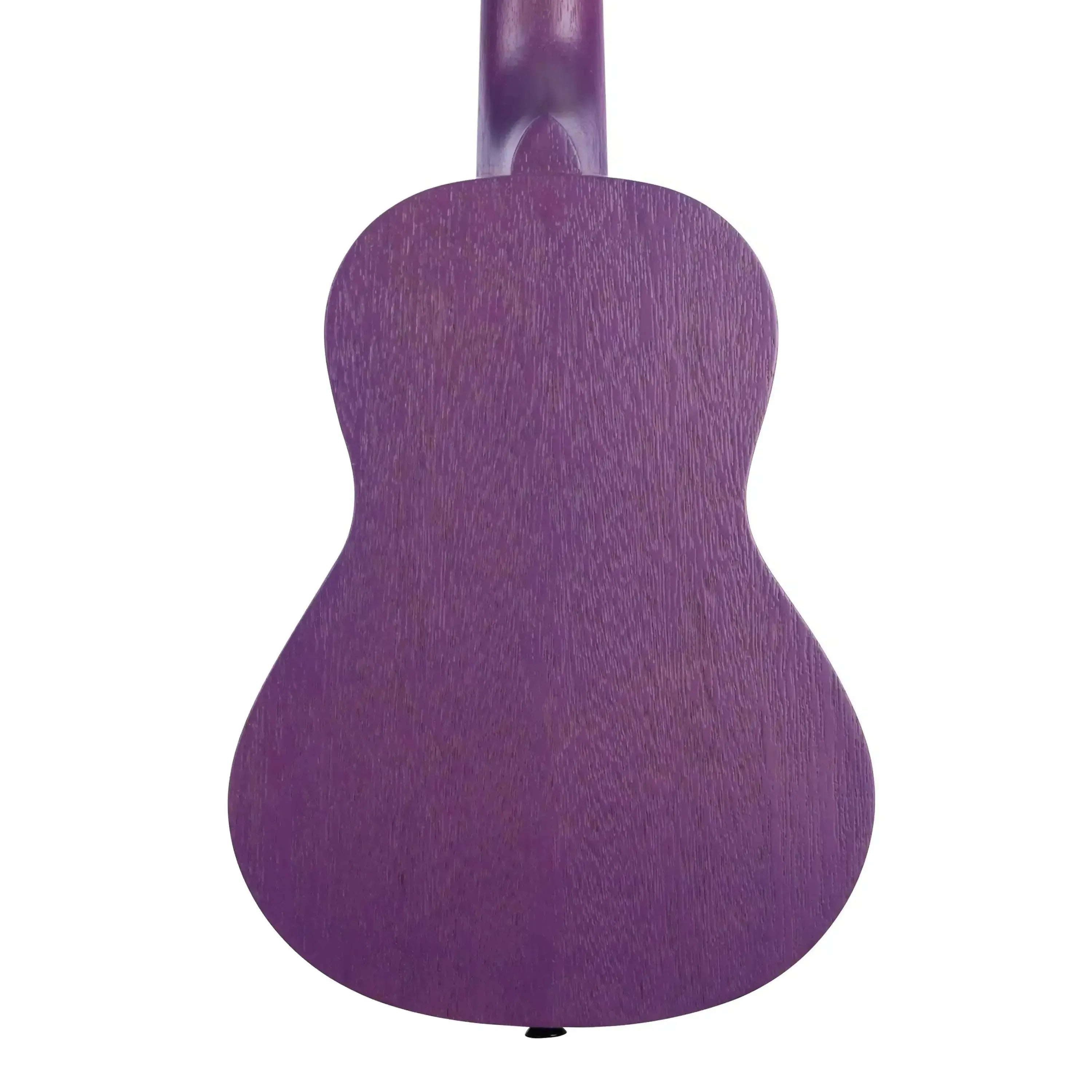 Back of a Kala Royal Purple Watercolor Meranti Concert Ukulele, showing the satin finish and wood grain.