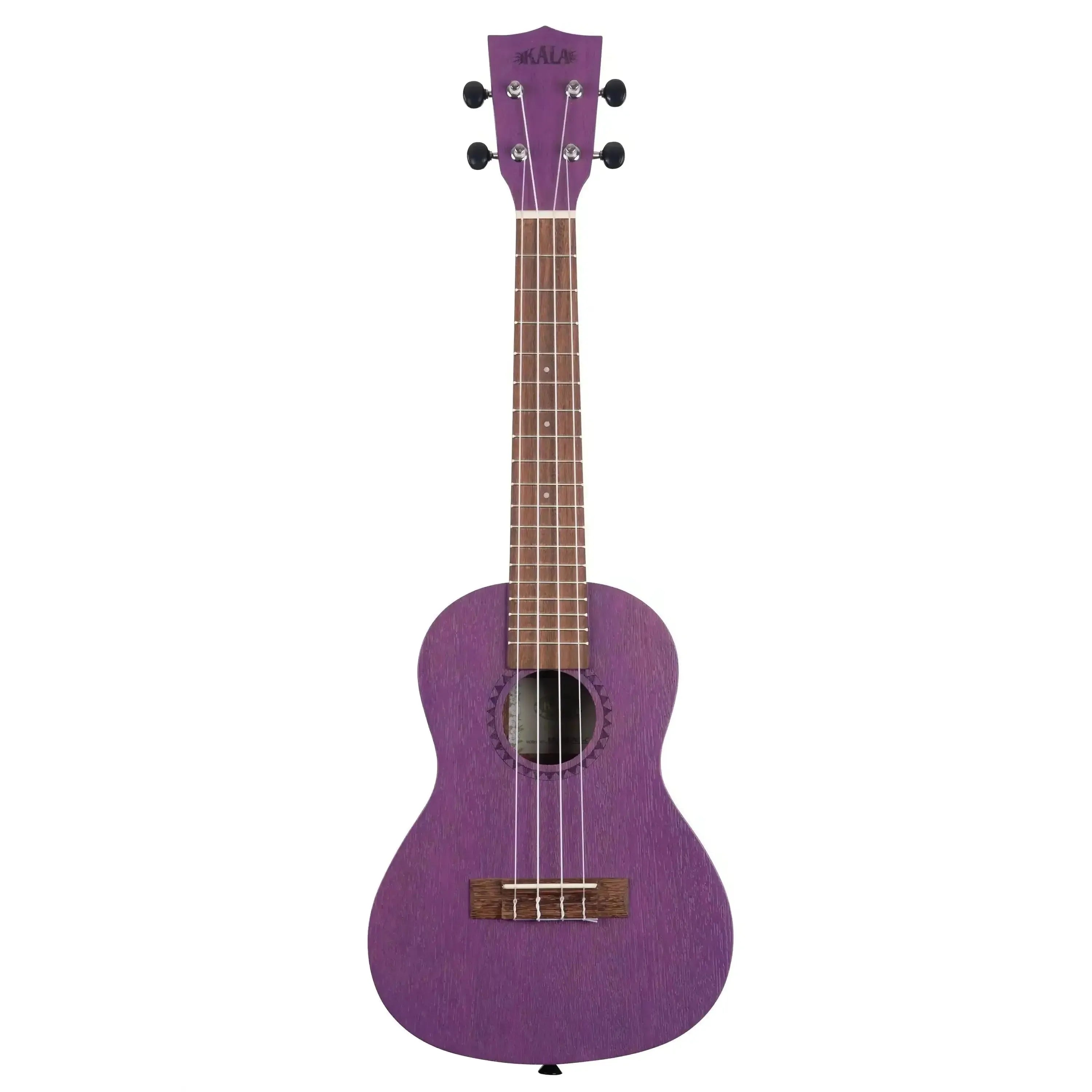 Kala MRT-PUR-C Royal Purple Watercolor Meranti Concert Ukulele with satin finish and chrome tuners.