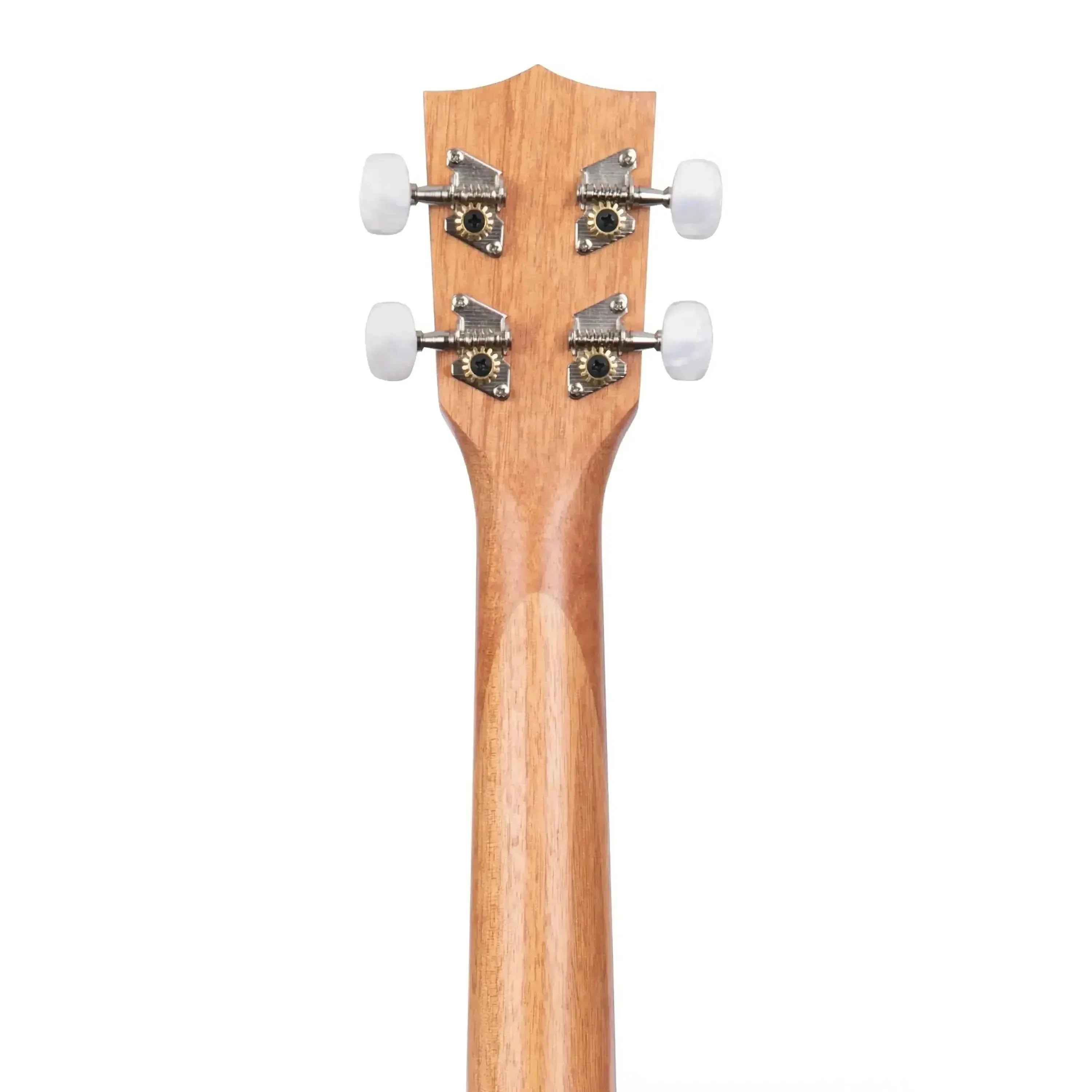 Kala MXMTOON-C ukulele neck and headstock, showing light wood grain and white tuning pegs.