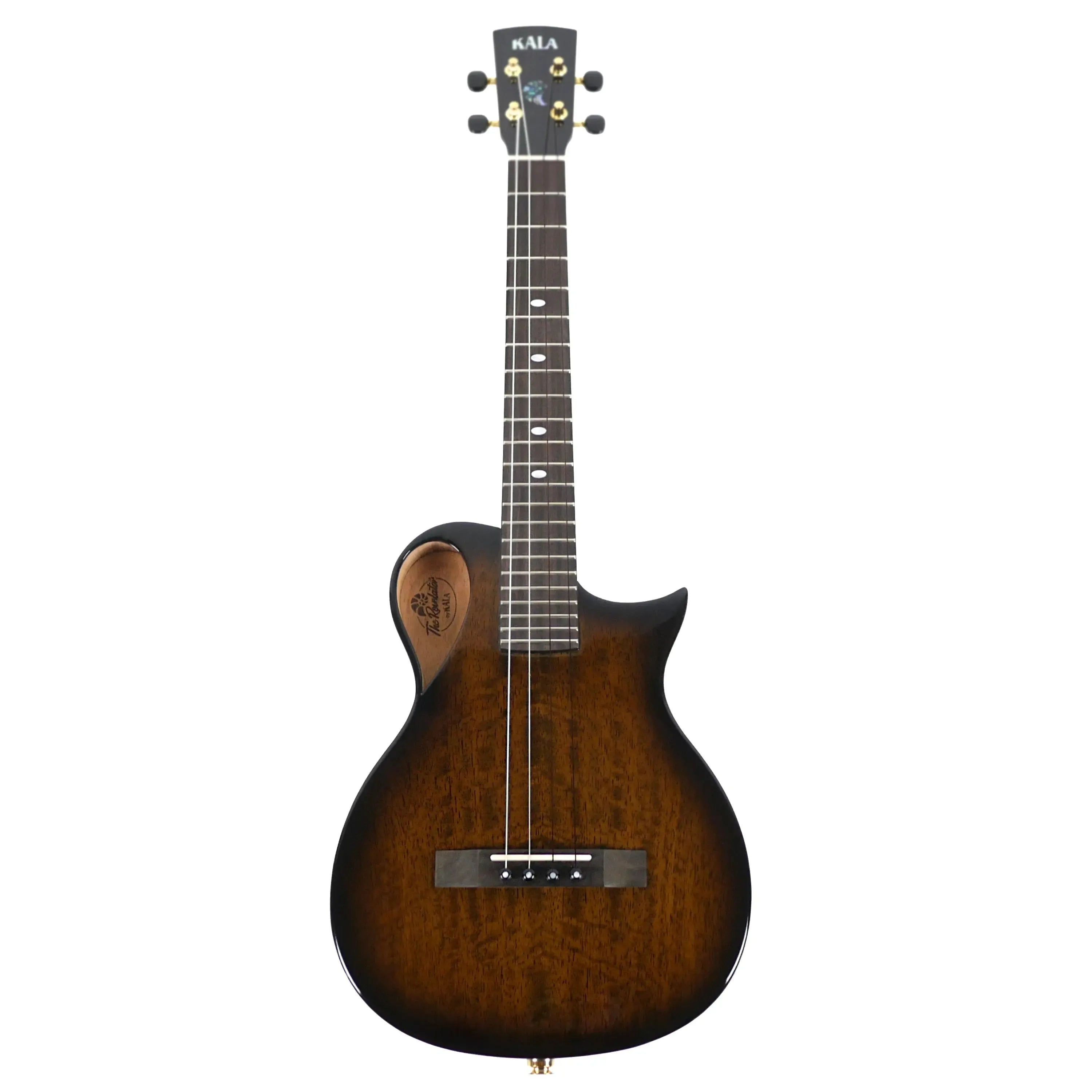 Kala Revelator Nautilus Horizon Amber Waves Mango Tenor Ukulele with Florentine cutaway.