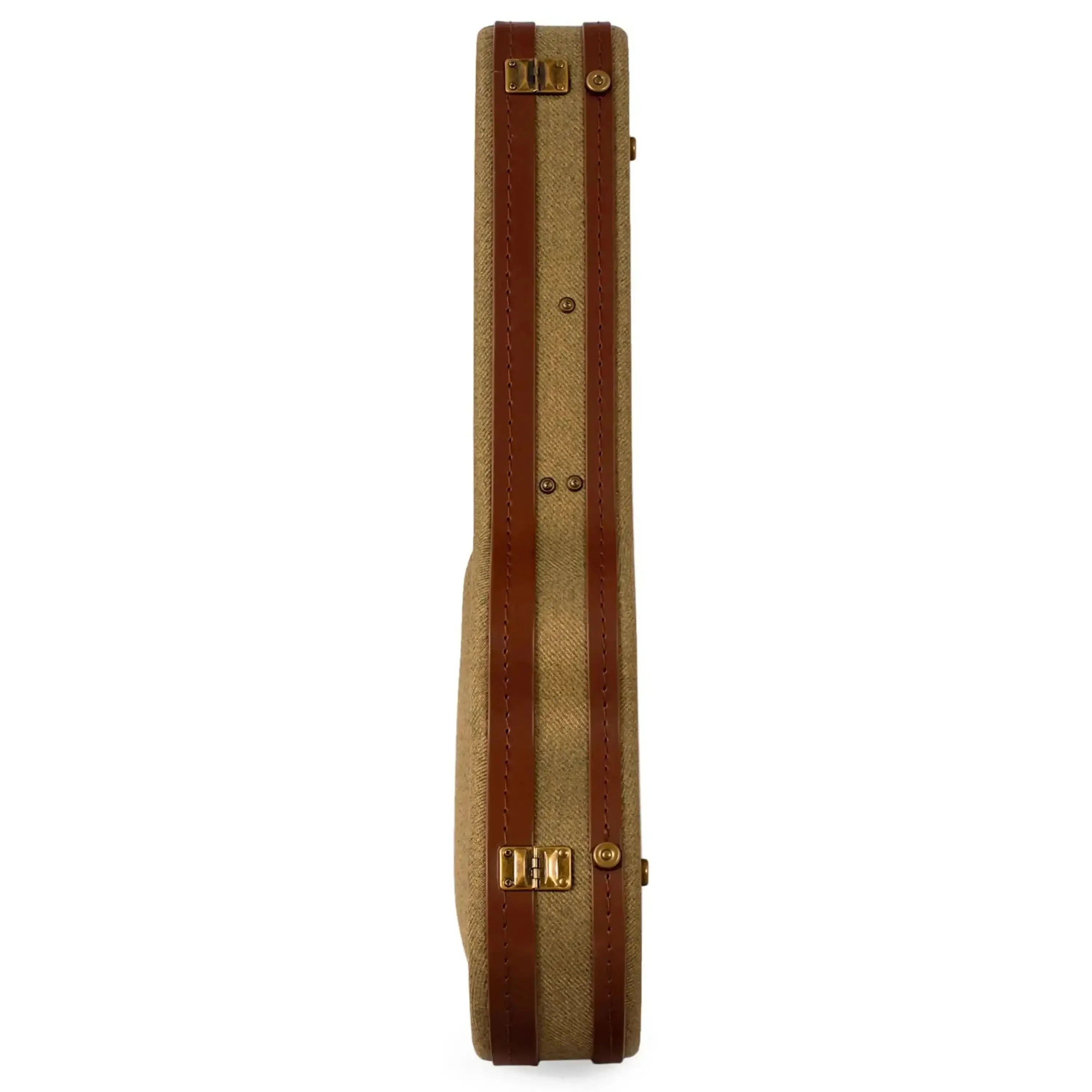 Kala Concert Ukulele hardshell case in olive tweed with brown tolex trim and antique bronze latches.