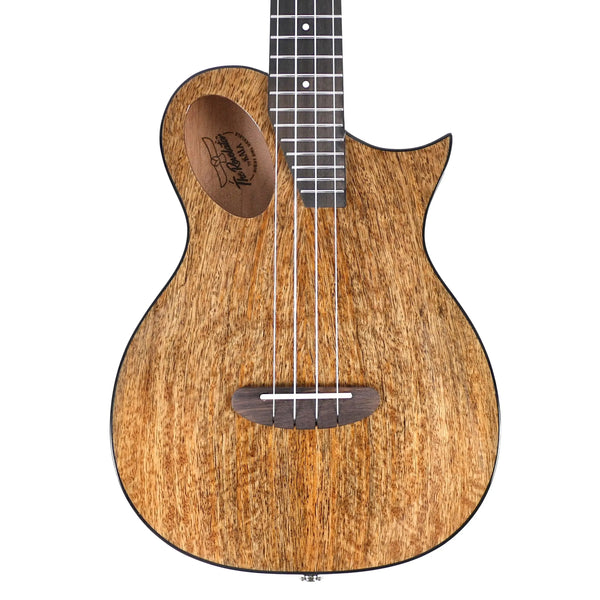 Kala Revelator Night Owl Mango Tenor Ukulele with Florentine cutaway, mango wood grain, and dark bridge.