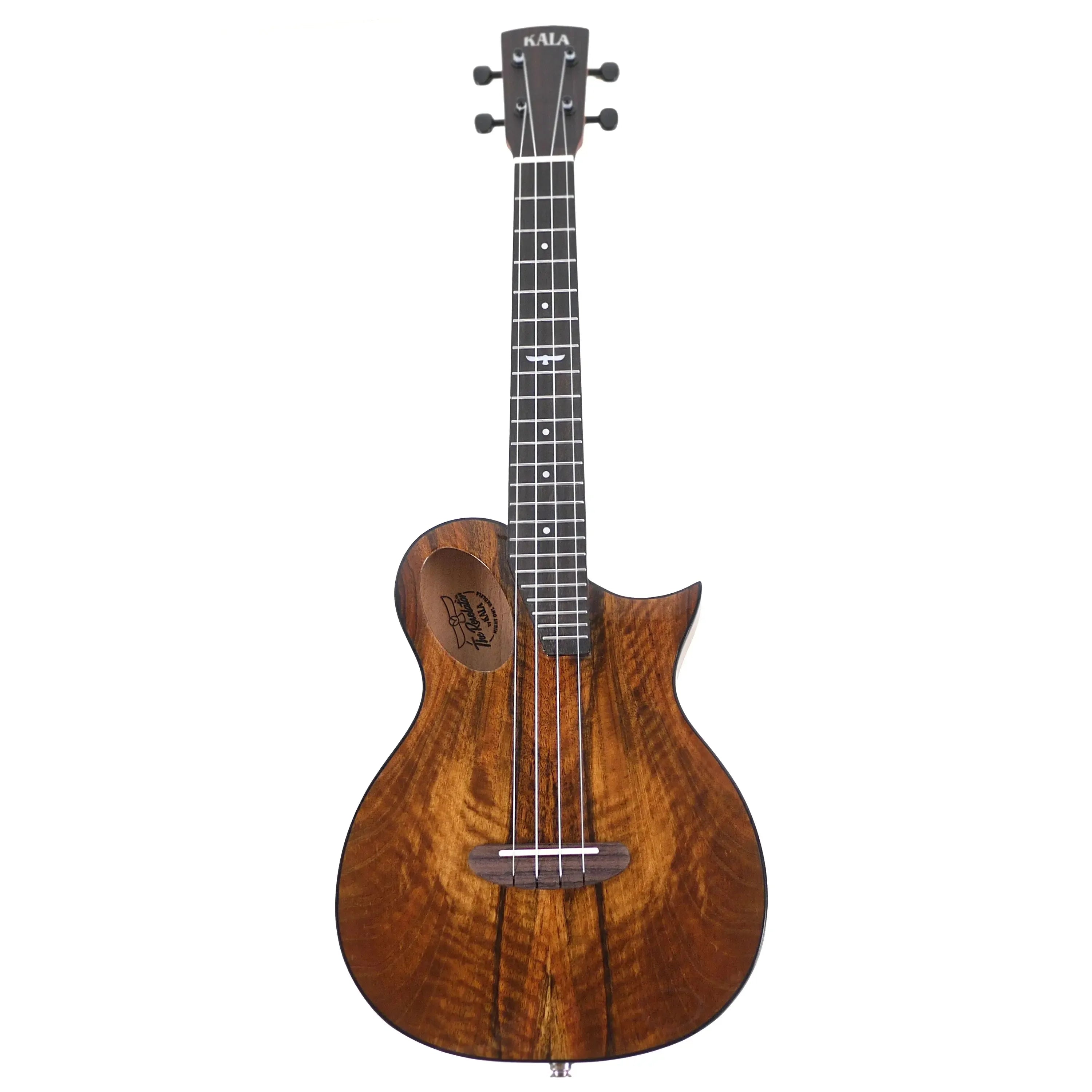 Kala Revelator Night Owl Mango Tenor Ukulele with dark wood grain, Florentine cutaway, and gloss finish.