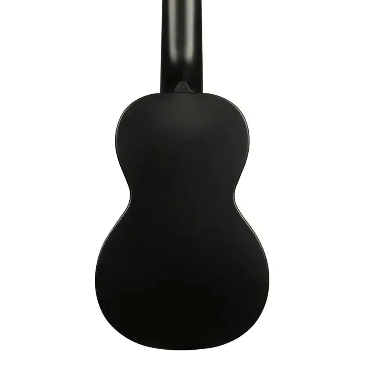 Back of a black Kala recycled ABS composite soprano ukulele with a matte finish.