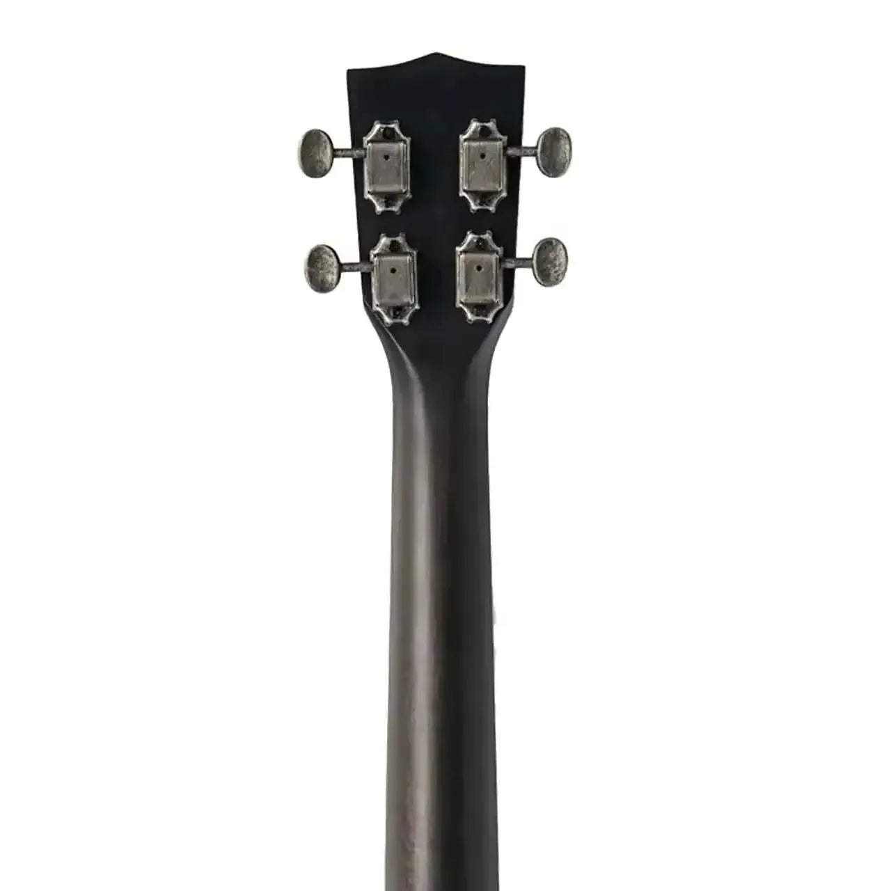 Back of Kala Resonator Baritone Ukulele headstock and neck, showing four tuning pegs.