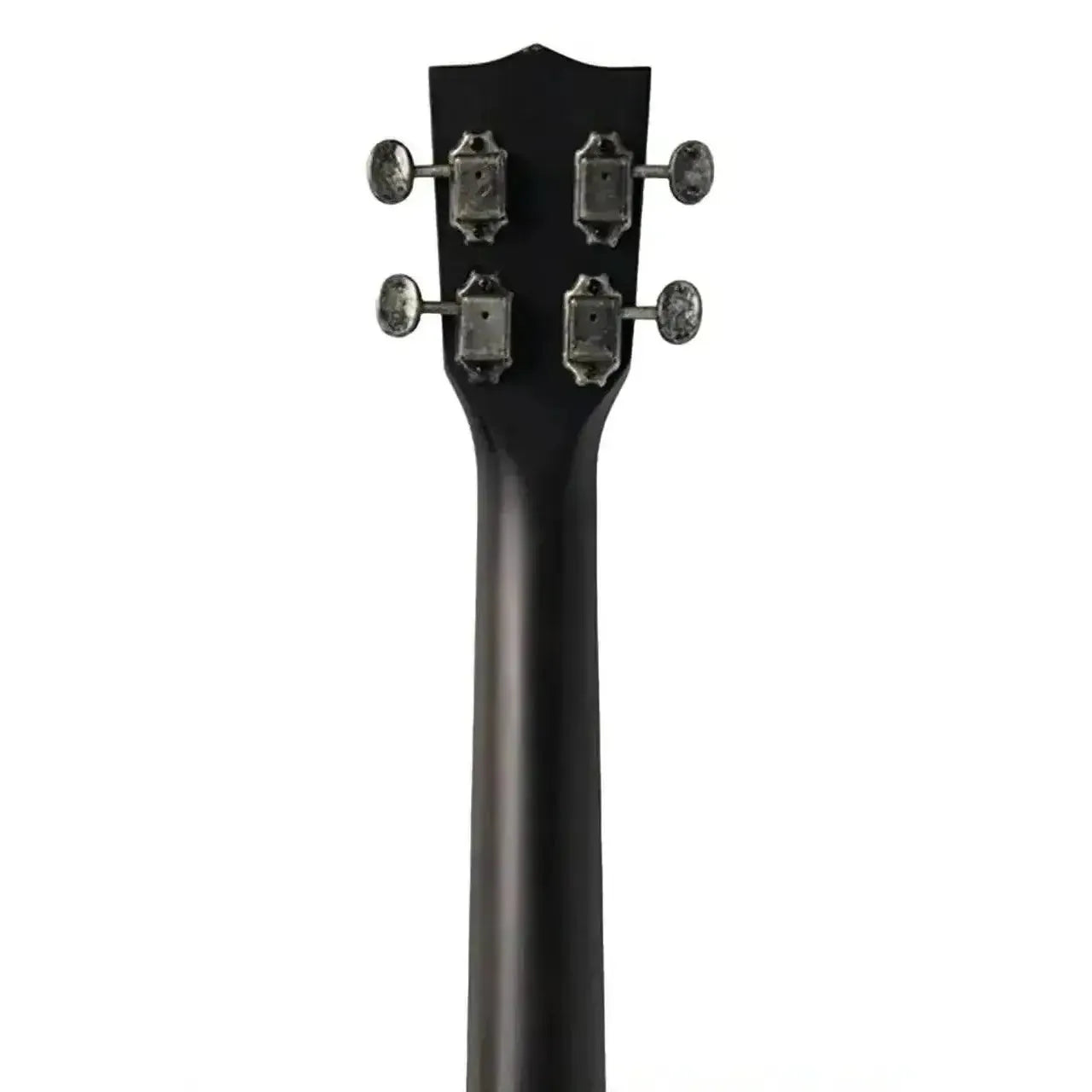 Back of Kala tenor ukulele headstock and neck, showing four silver tuning pegs.