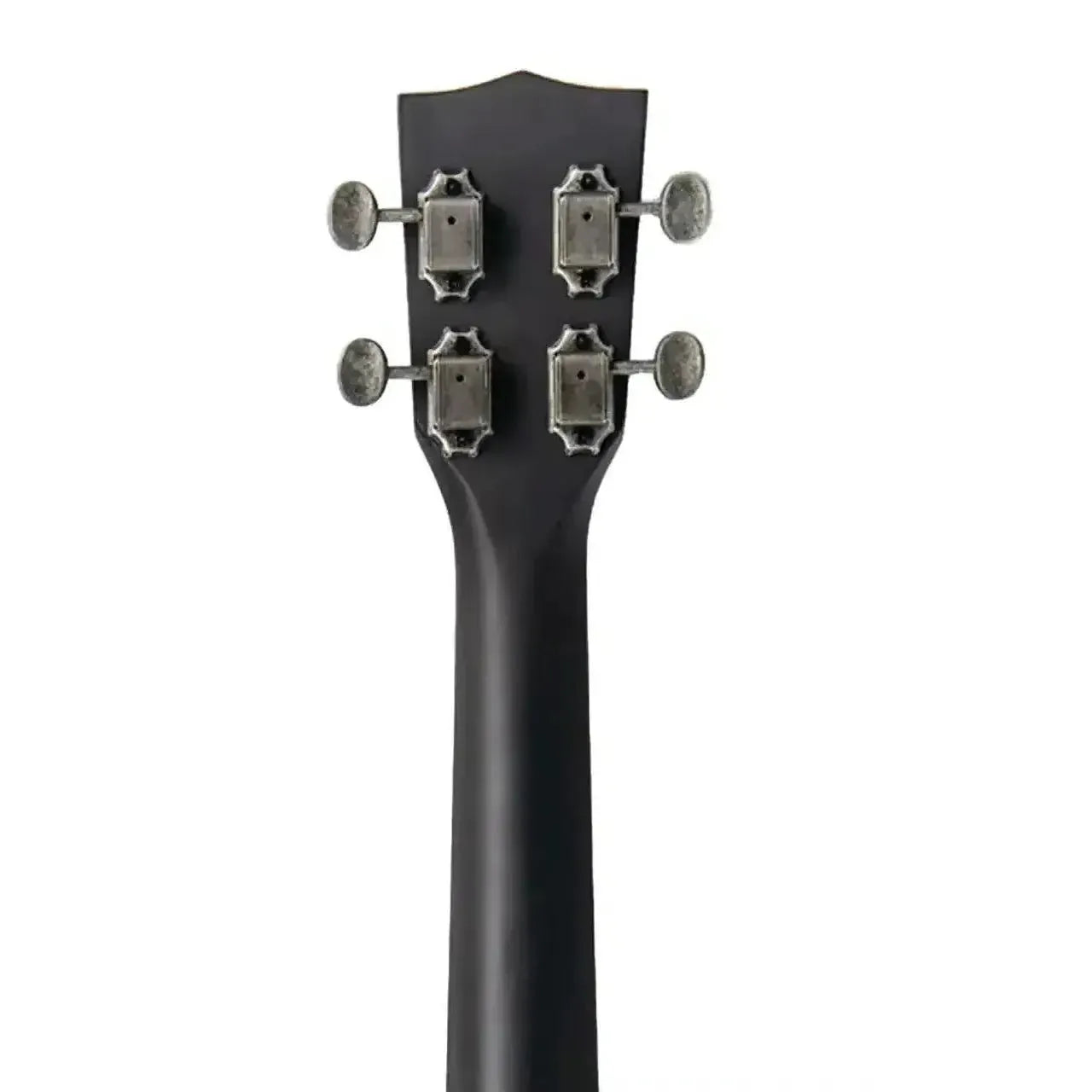 Back of Kala Tenor Ukulele headstock and neck, showing four brushed nickel tuners.