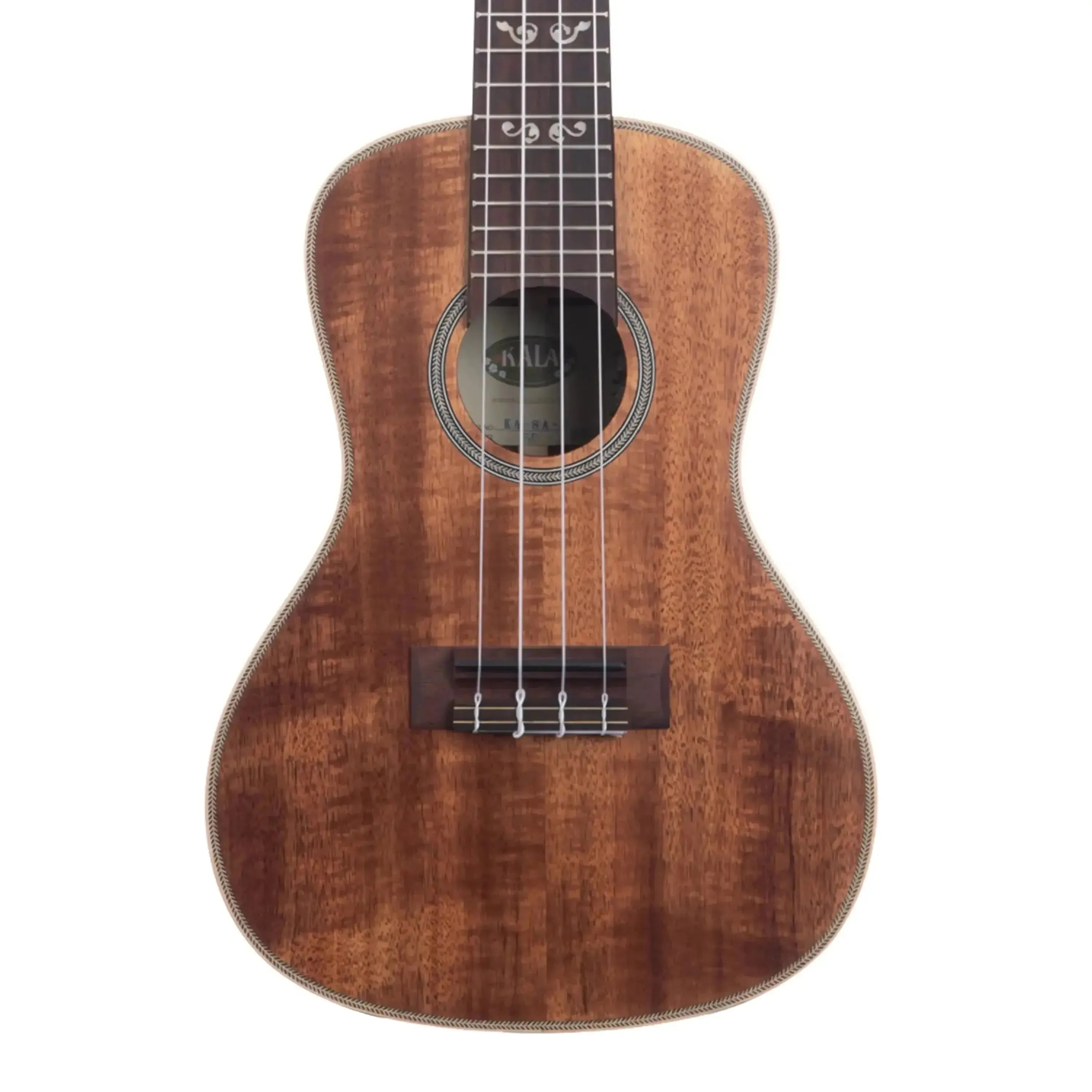 Kala SA-C Solid Acacia Concert Ukulele with maple binding and satin finish.