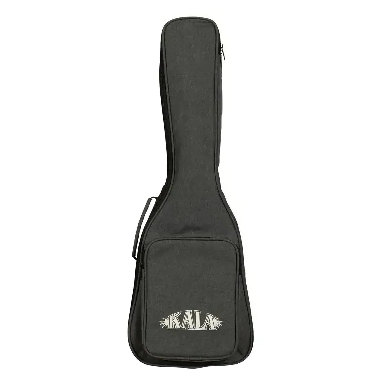 Black Kala ukulele gig bag with front pocket and white logo.