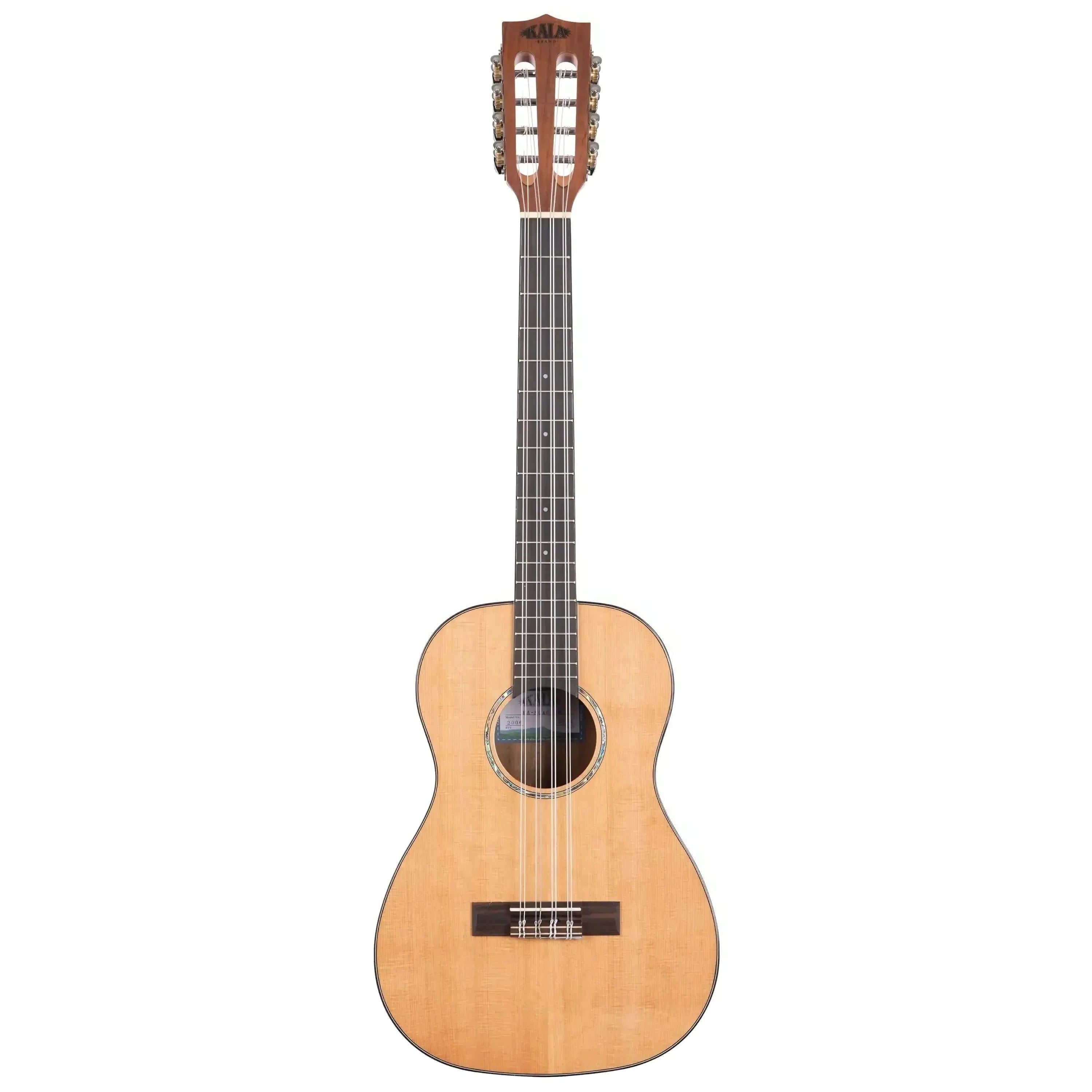 Kala SCAC-B8 8-String Baritone Ukulele with solid cedar top, acacia back, and rosewood binding.