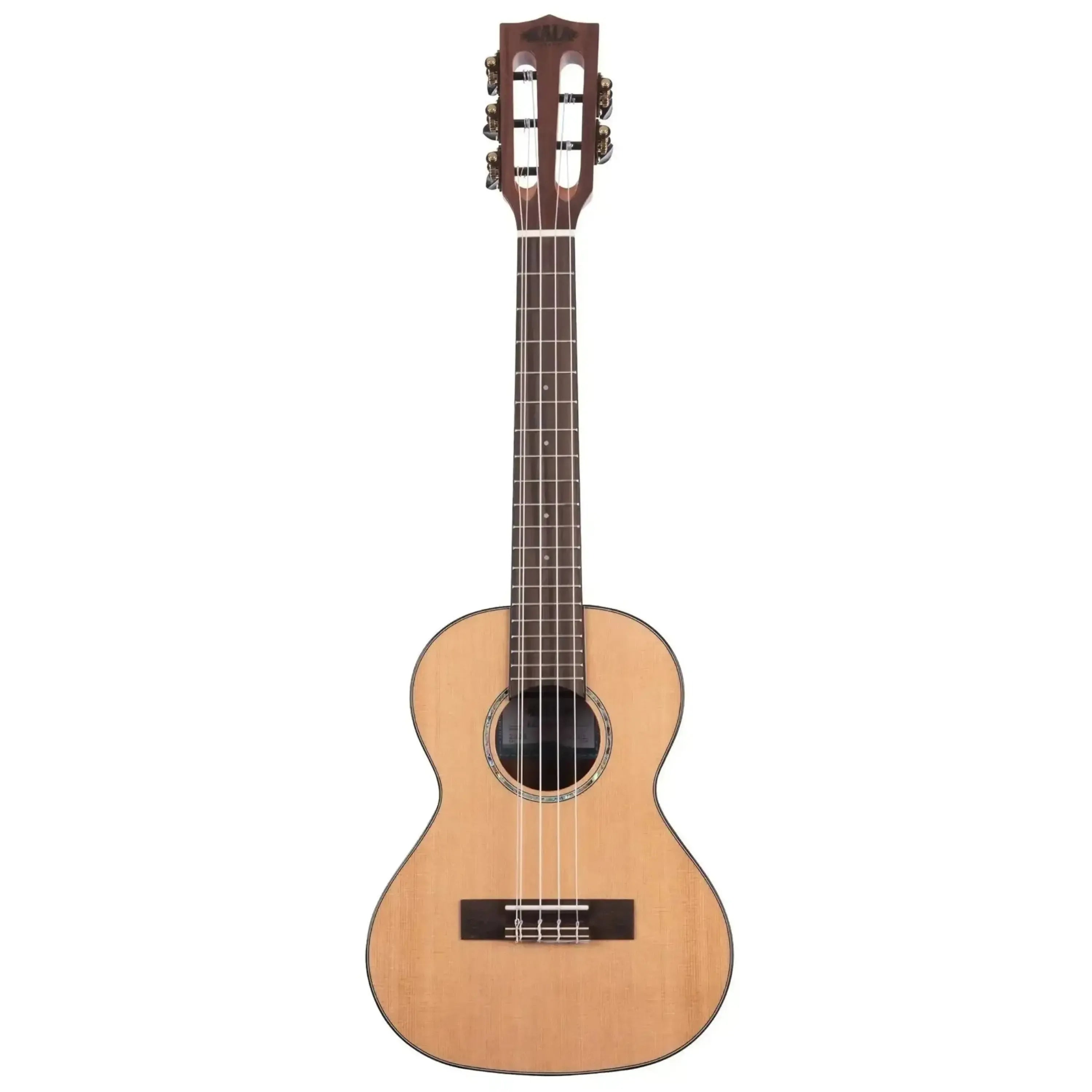 Kala SCAC-T5 5-string tenor ukulele with solid cedar top, acacia back, padauk binding, and slotted headstock.
