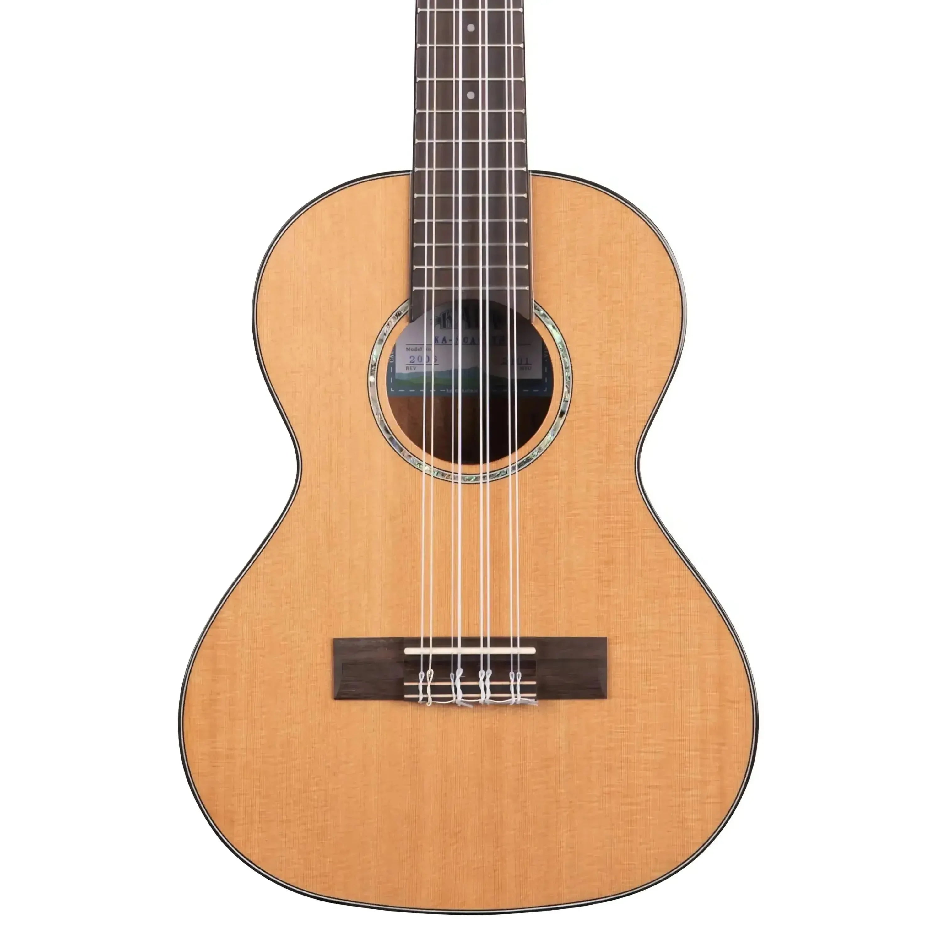 Kala SCAC-T8 8-String Tenor Ukulele with solid cedar top, acacia back, and Padauk rosette.